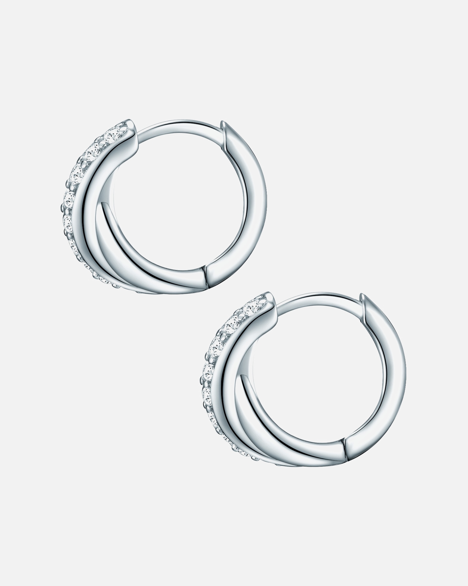 Obrączki dla Kobieta Rafaela Donata Srebrne kolczyki kreole srebro wysokiej próby Cyrkonia srebrny 12,8 mm