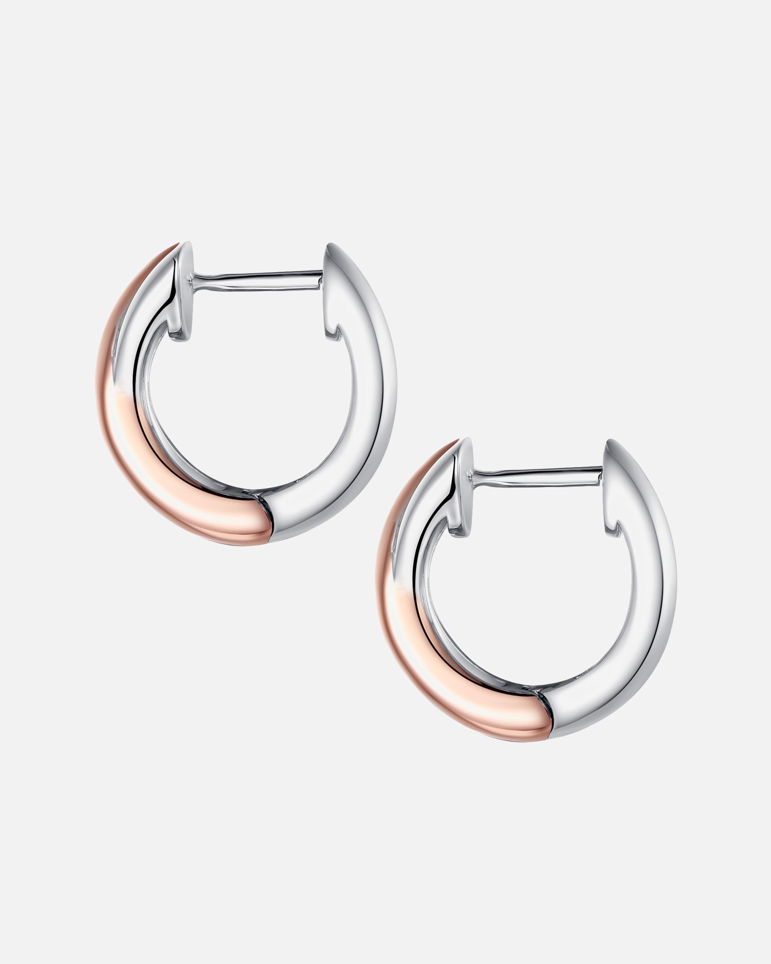 Obrączki dla Kobieta Rafaela Donata Diamentowe kolczyki srebro wysokiej próby Diament srebro/różowe złoto 13,9 mm