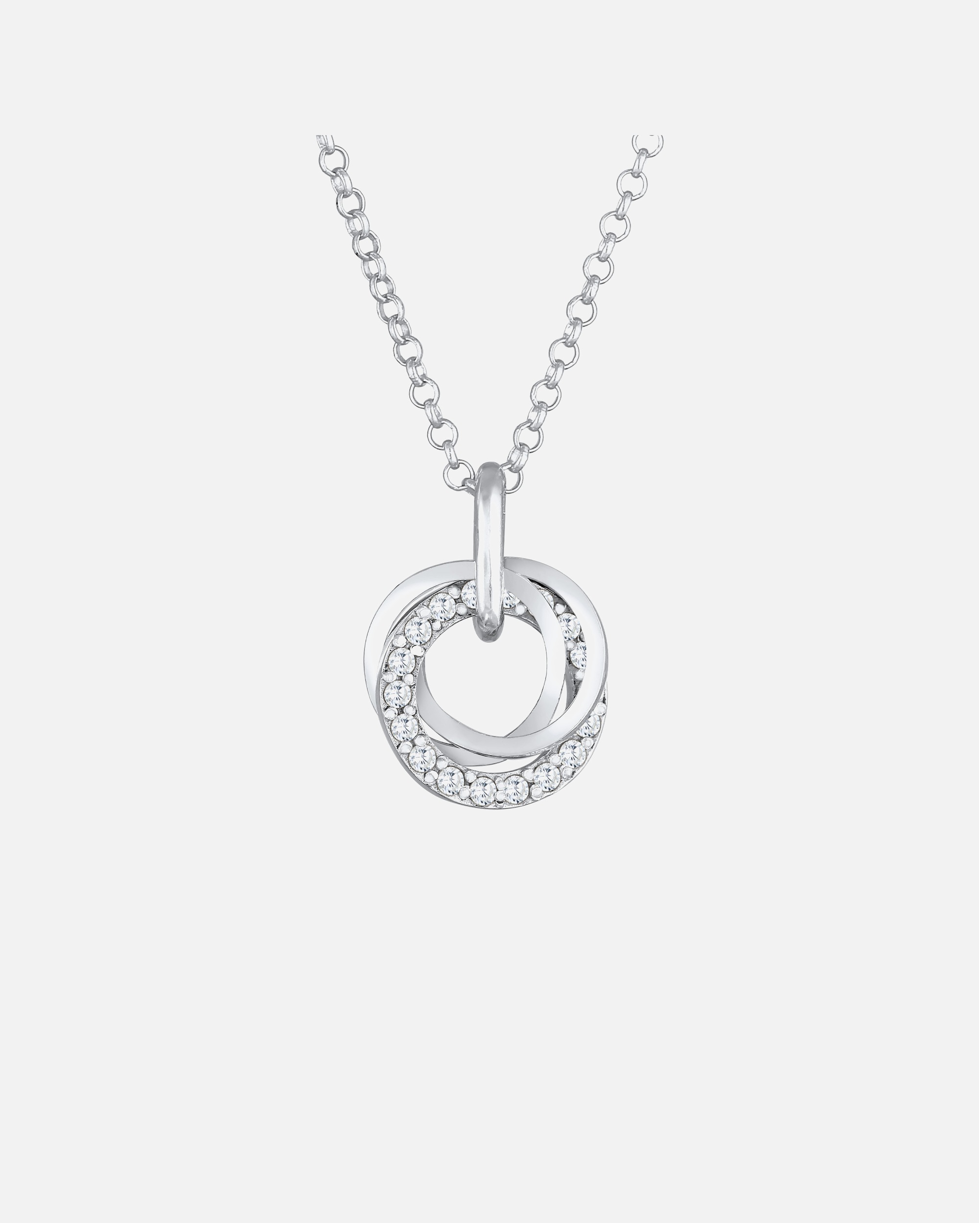Naszyjnik dla Kobieta Elli Damski pierścionek z wisiorkiem w kształcie koła wysadzany kryształami cyrkonii wykonany ze srebra próby 925 Sterling Silver 45
