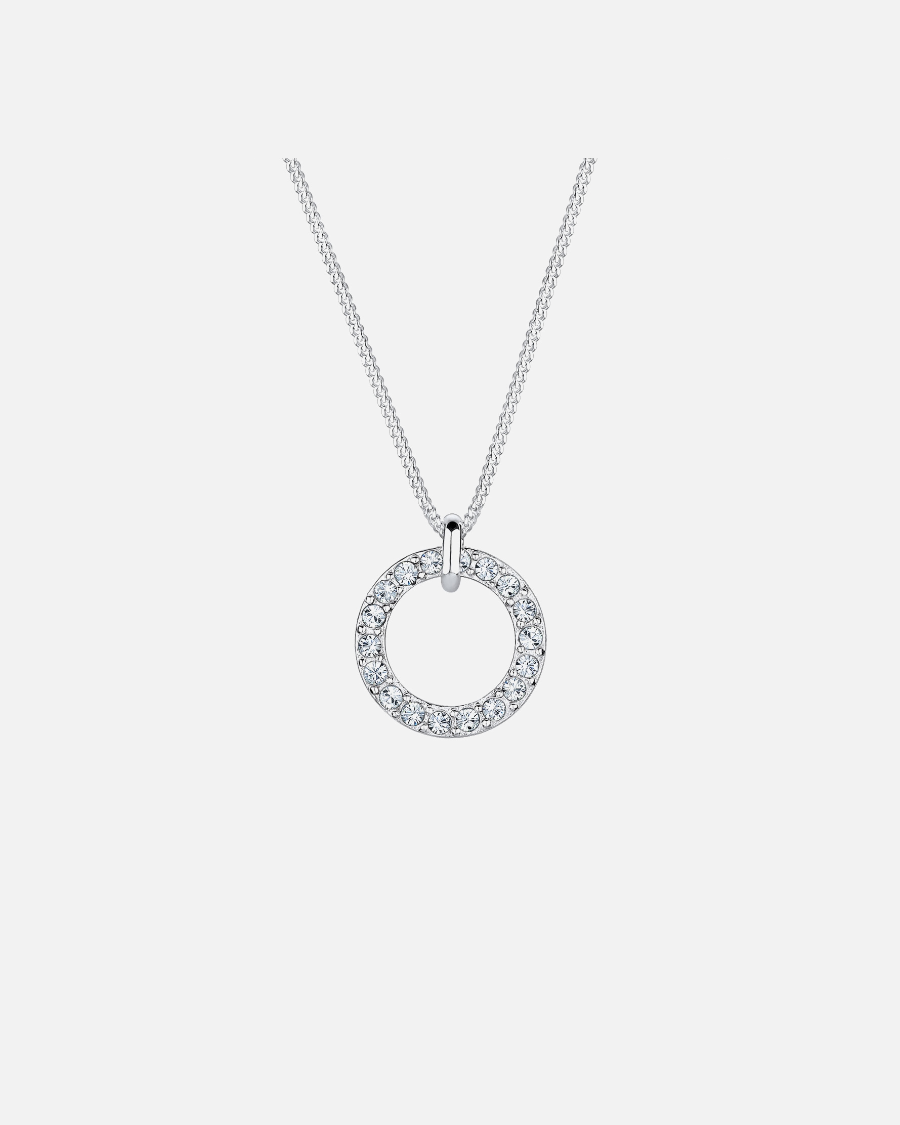 Naszyjnik dla Kobieta Elli Damski wisiorek Geo Circle z kryształami ze srebra próby 925 Sterling Silver 55