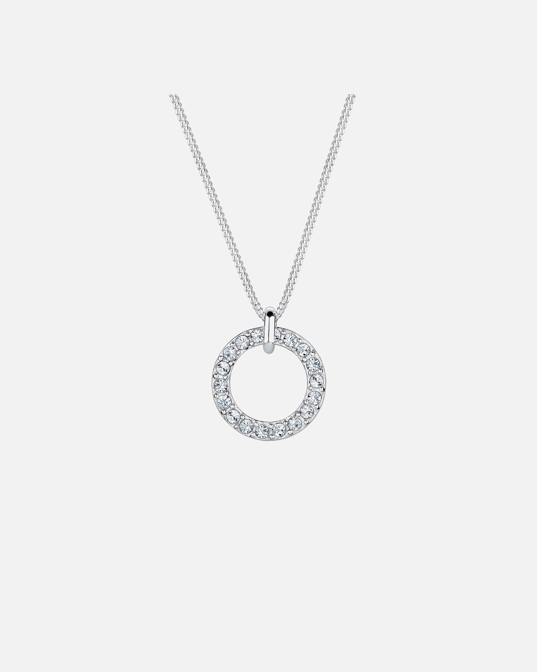 Naszyjnik dla Kobieta Elli Damski wisiorek Geo Circle z kryształami ze srebra próby 925 Sterling Silver 45
