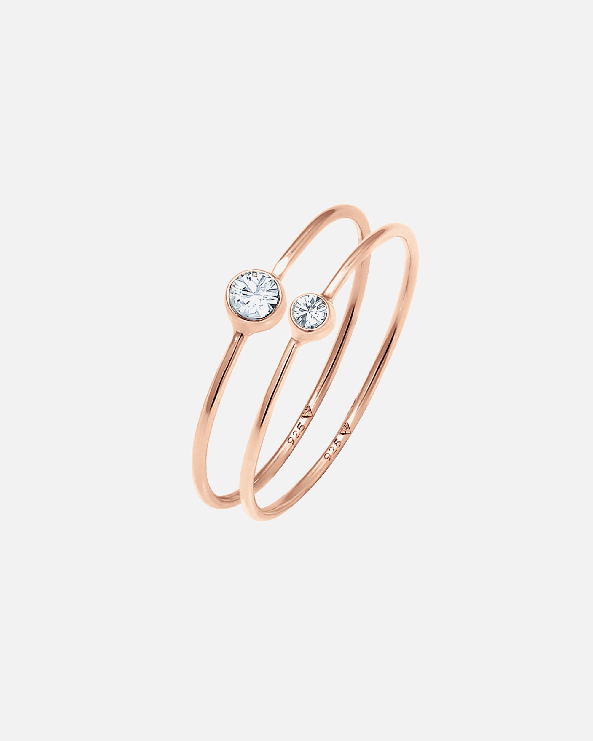 Pierścionek dla Kobieta Elli Komplet damski Elegancki zestaw podstawowy z kryształami wykonany ze srebra próby 925 Sterling Silver 48