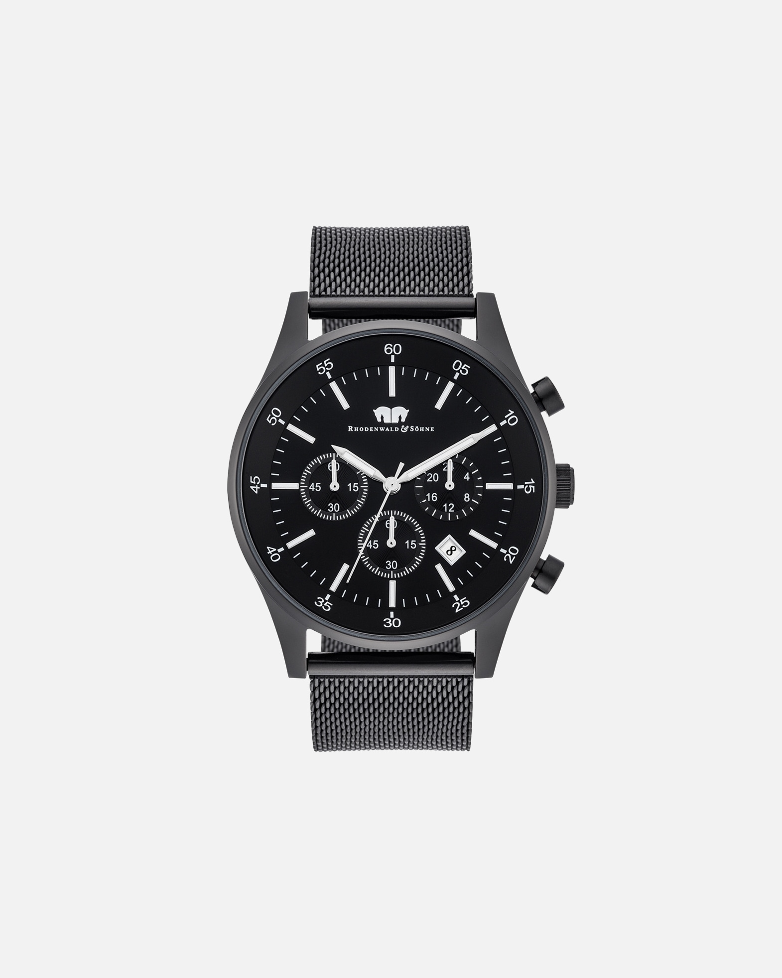 Zegar dla Mężczyzna Chronograf Goodwill Czarny Stal nierdzewna Czarny 45,0 mm