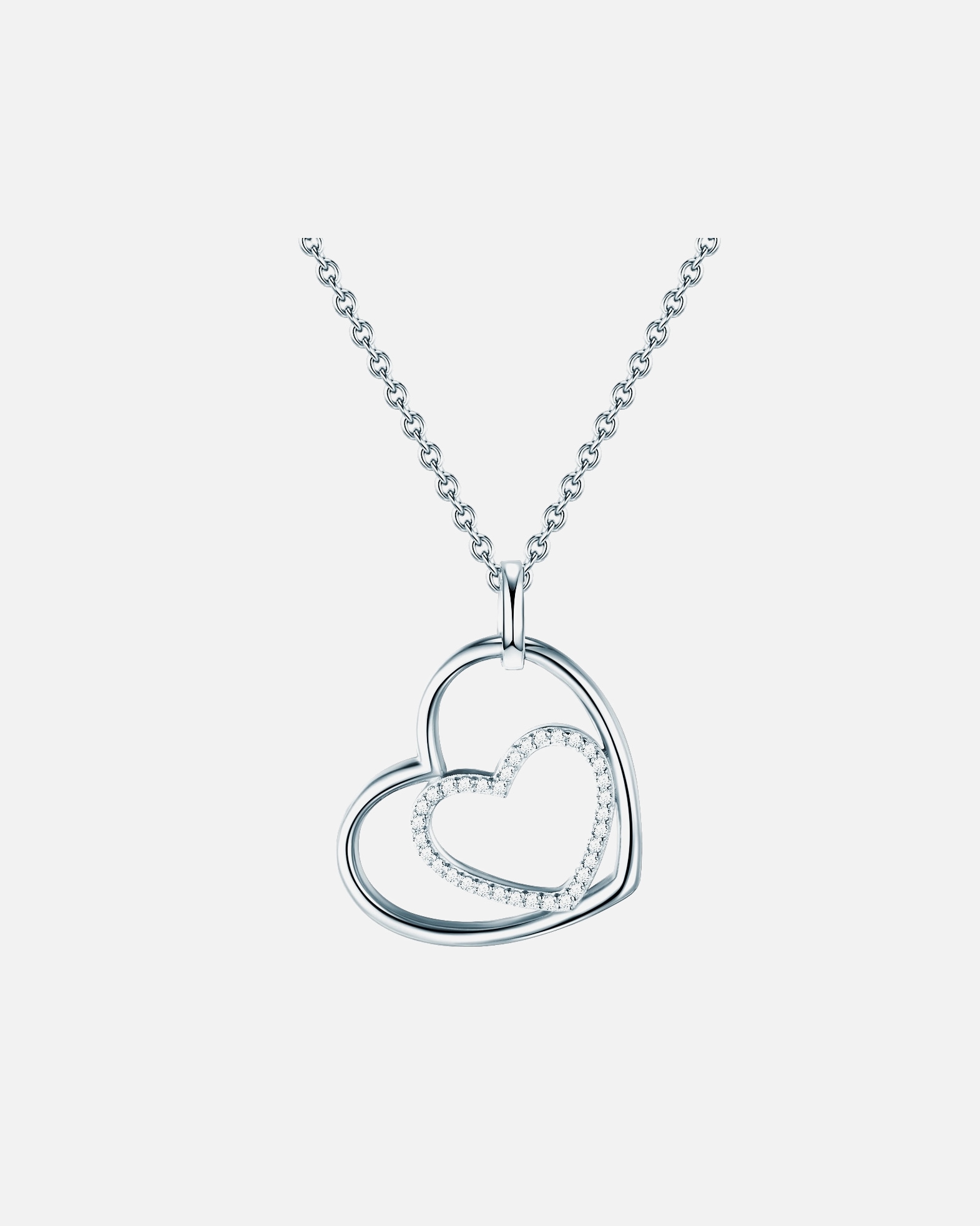 Naszyjnik dla Kobieta Rafaela Donata Naszyjnik srebrny Serce srebro wysokiej próby Cyrkonia srebrny 42,0 cm Basiskette + 5,0 cm Verlängerung