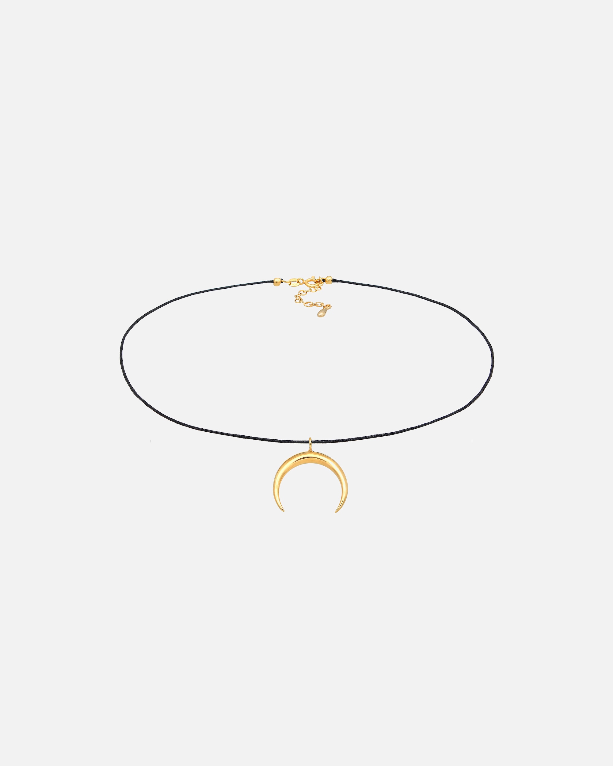 Naszyjnik dla Kobieta Elli Damski Choker zawieszka półksiężyc nylon ze srebra próby 925 Sterling Silver goldfarben