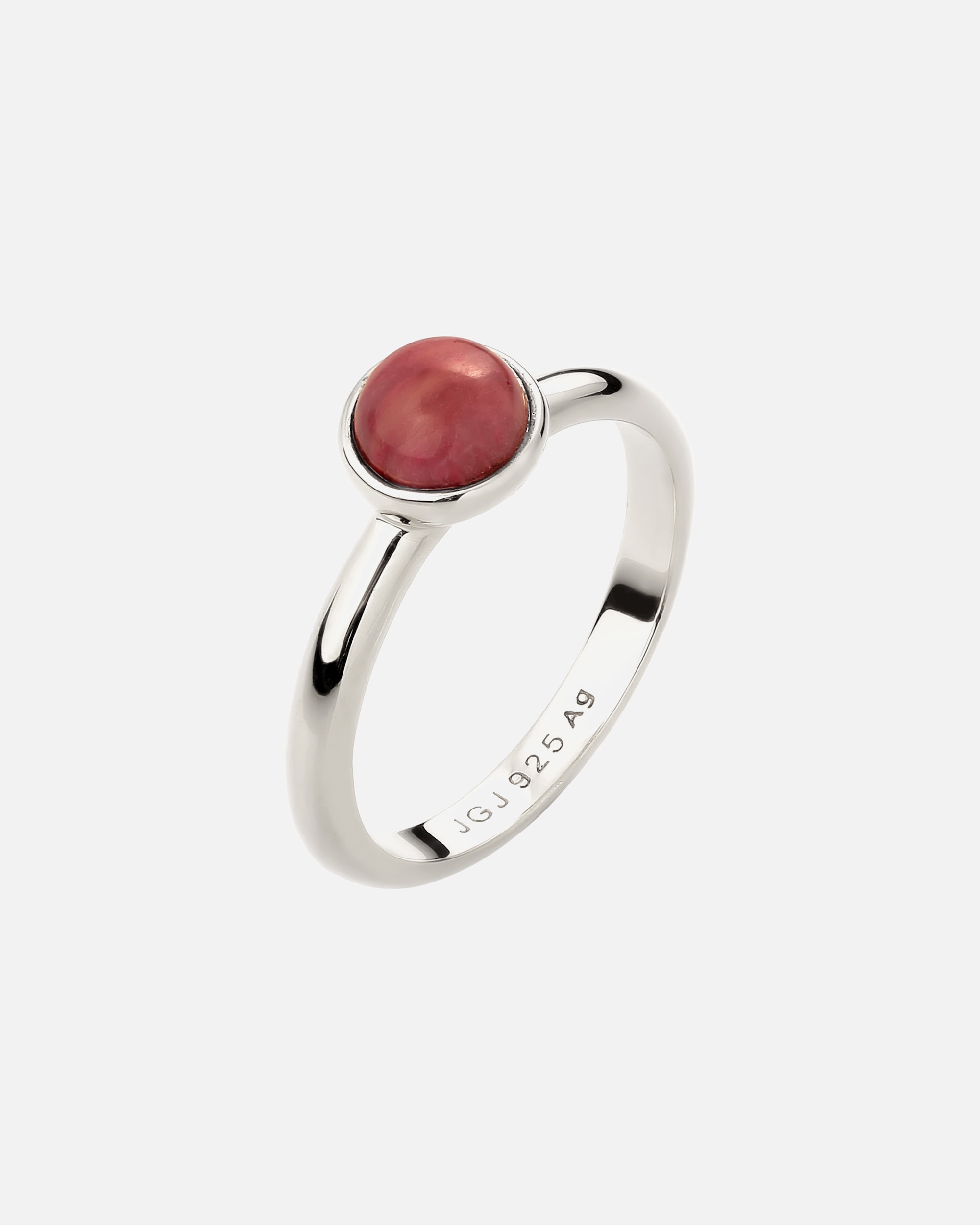 Pierścionek dla Kobieta Elli Pierścionek Damski Agat Czerwonym kaboszonem 925 Sterling Silver 52