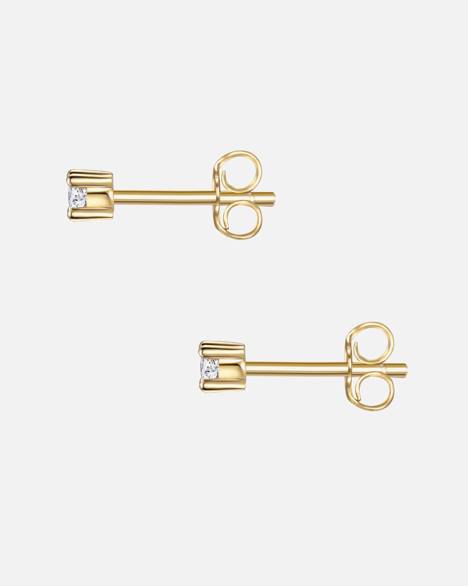 Kolczyki dla Kobieta Glanzstücke München Srebrne kolczyki sztyfty srebro wysokiej próby Cyrkonia żółte złoto 2,6 mm