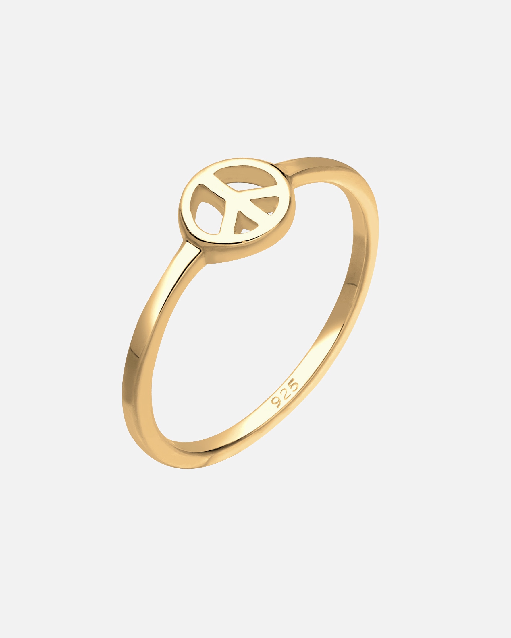 Pierścionek dla Kobieta Elli Damskie oświadczenie Symbol Pokoju z pozłacanego srebra próby 925 Sterling Silver 54