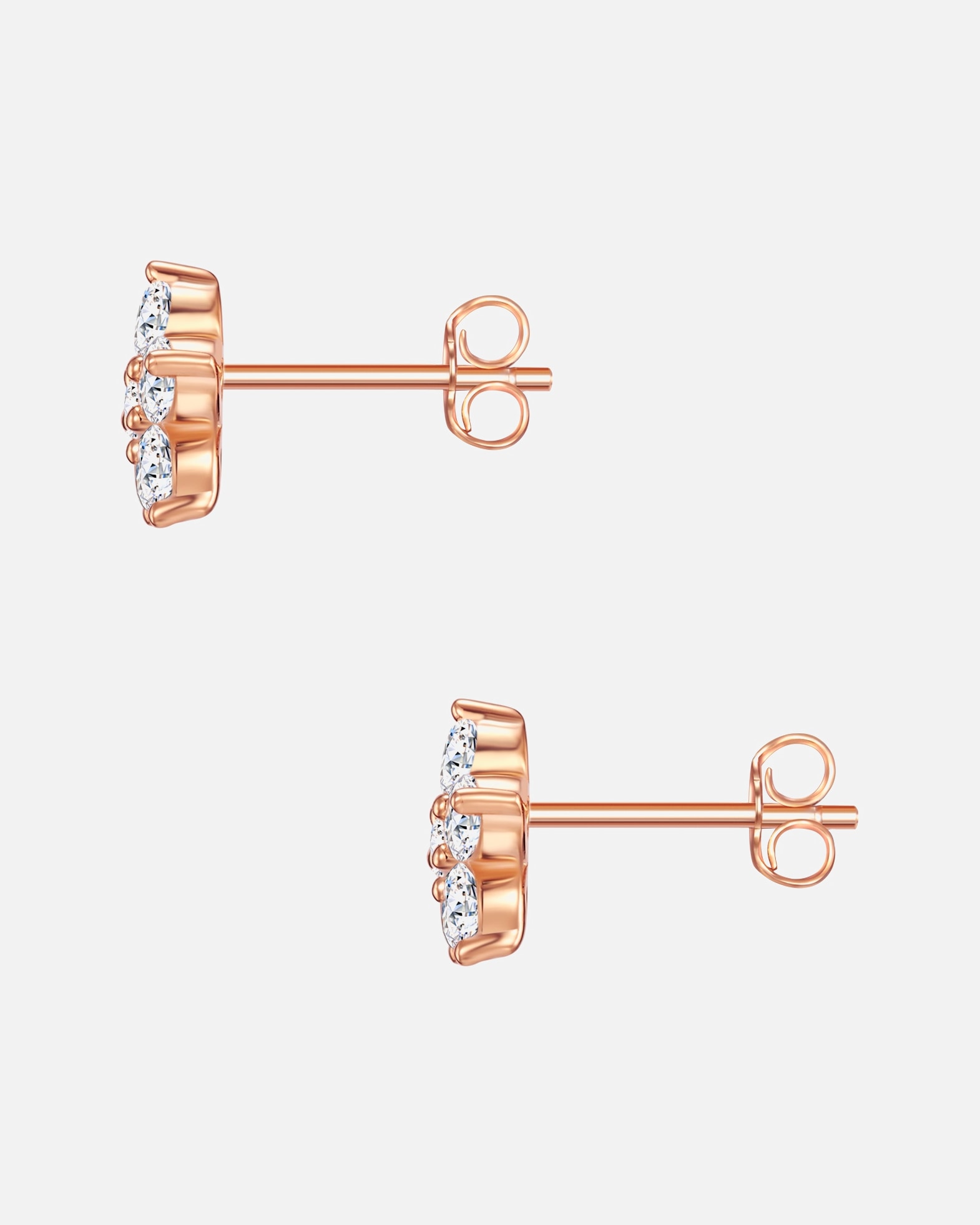 Kolczyki dla Kobieta Rafaela Donata Srebrne kolczyki sztyfty Kwiat srebro wysokiej próby Cyrkonia różowe złoto 8,7 mm