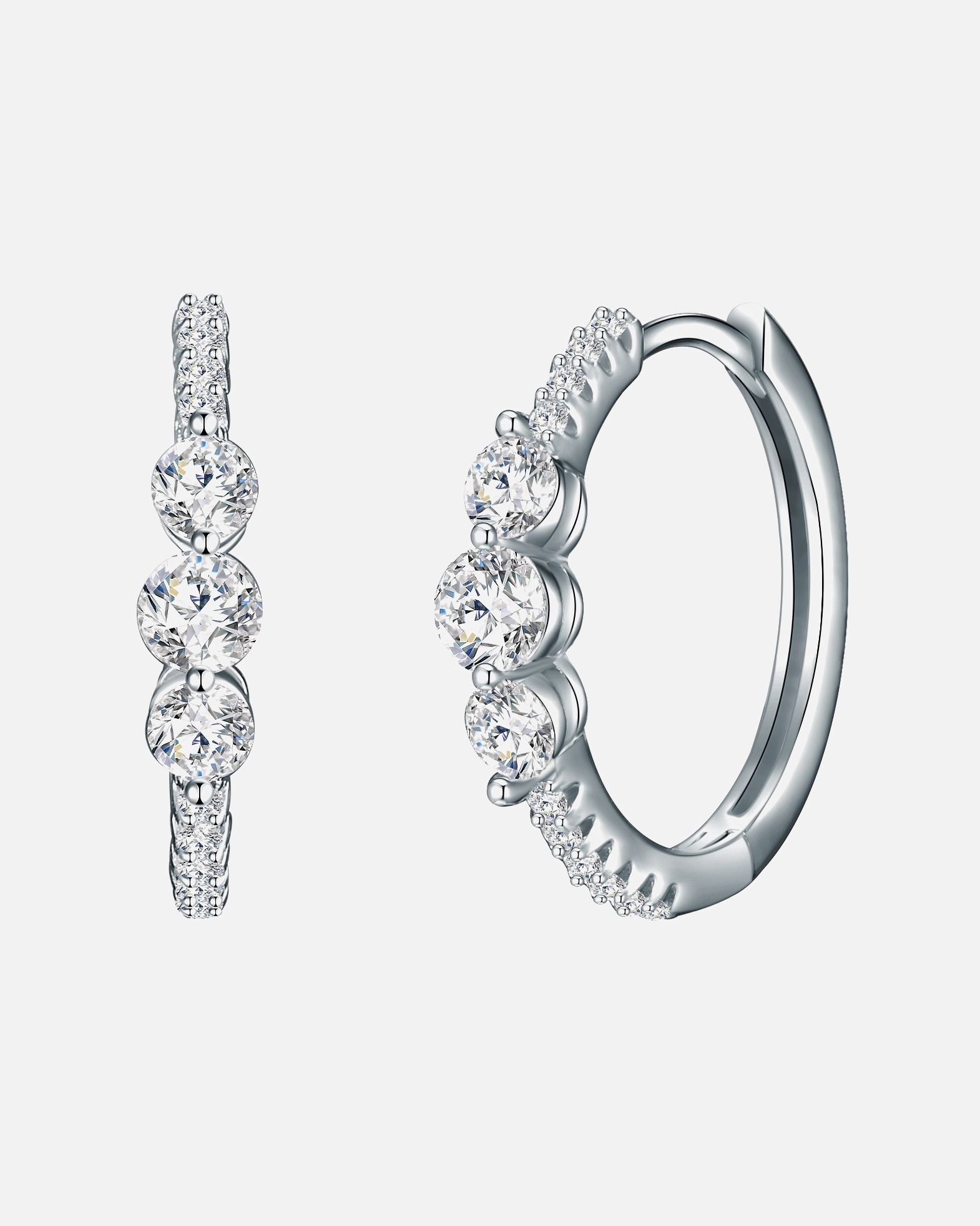 Obrączki dla Kobieta Srebrne kolczyki kreole srebro wysokiej próby Cyrkonia srebrny 17,7 mm