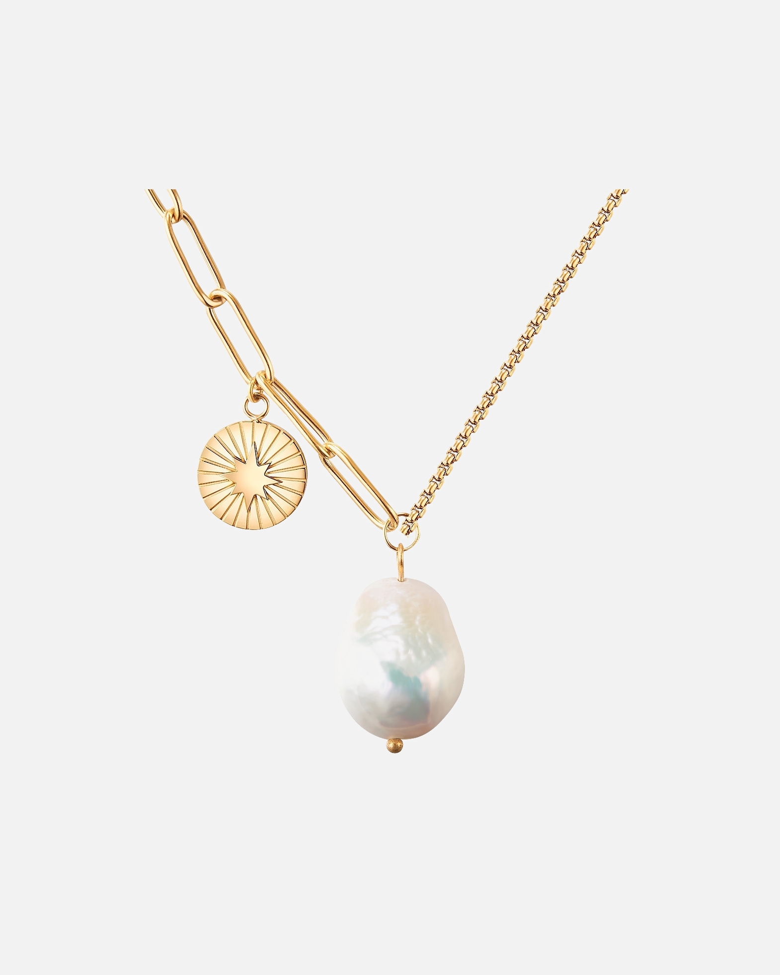 Naszyjnik dla Kobieta Valero Pearls Stal nierdzewna Perła hodowlana słodkowodna 40,0 cm Basiskette + 5,0 cm Verlängerung