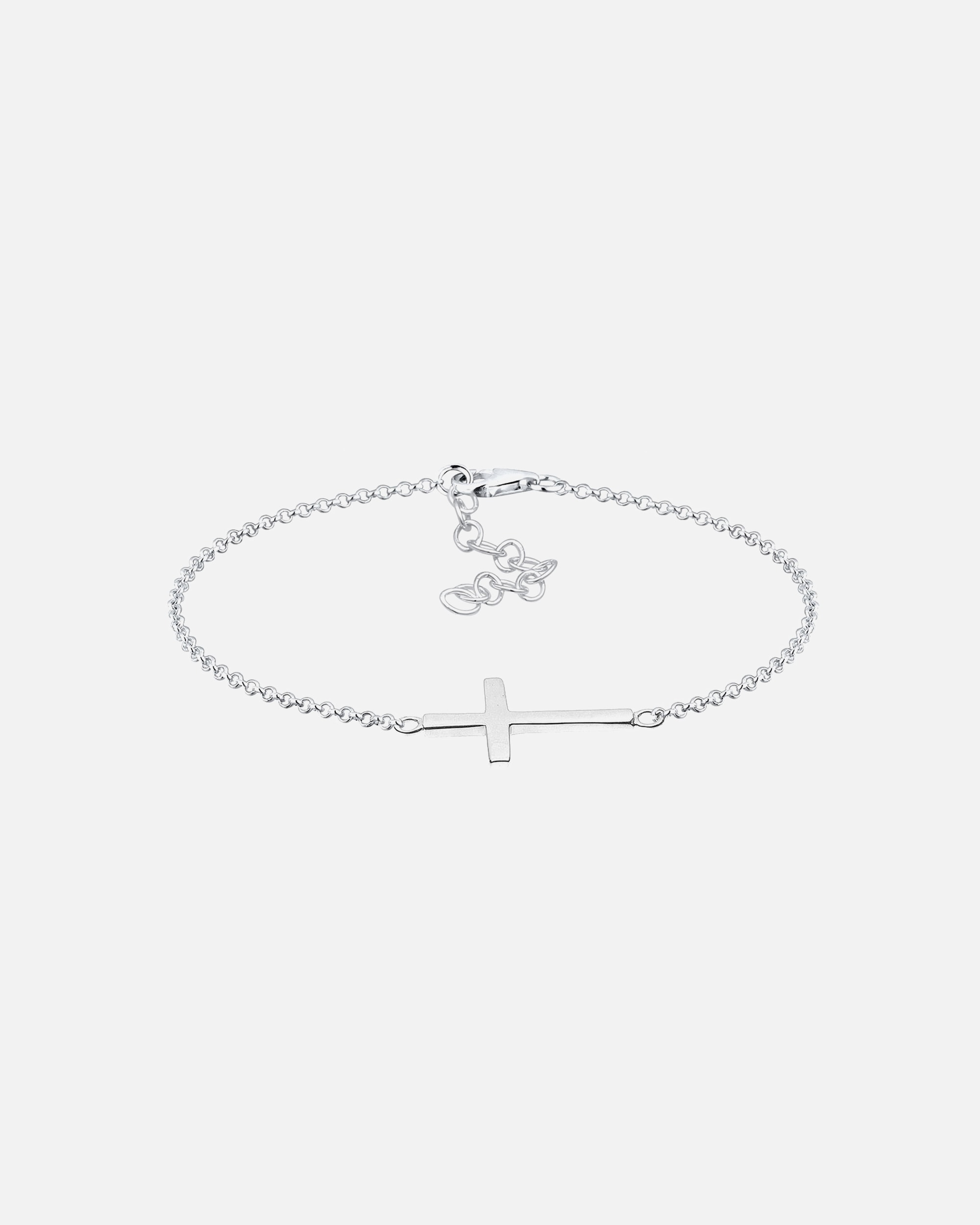 Bransoletka dla Kobieta Elli Damski krzyż wiara w srebrze próby 925 Sterling Silver pozłacane różowym złotem 17