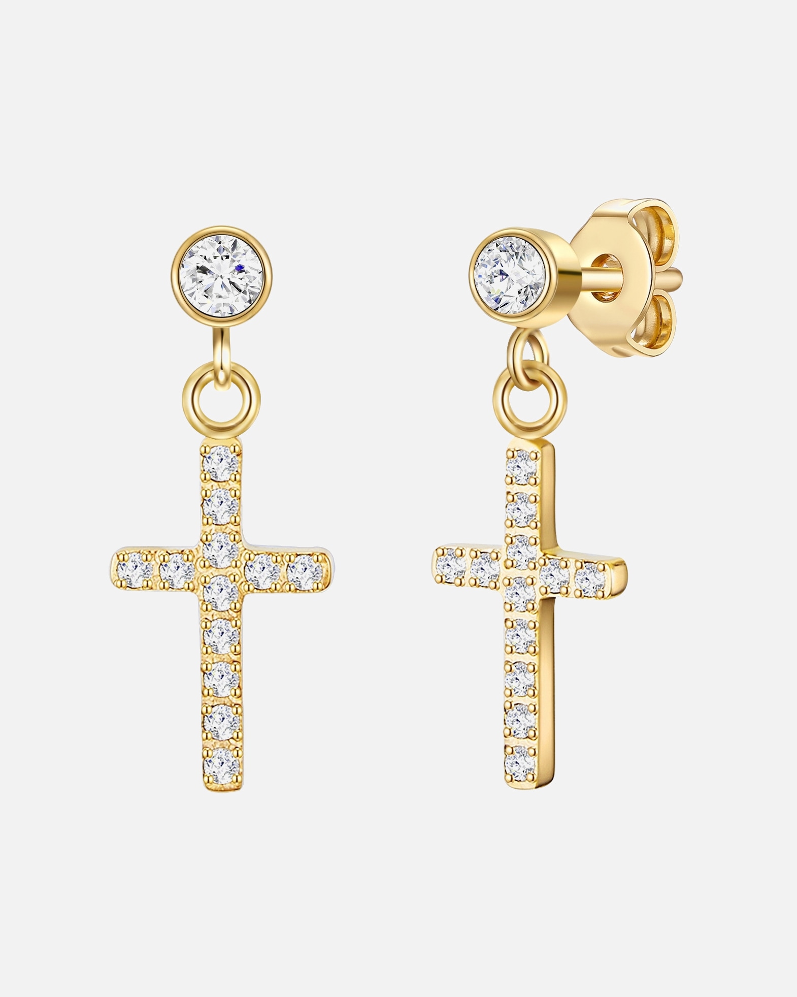 Kolczyki dla Kobieta Krzyżyk Stal nierdzewna Cyrkonia 21,3 mm