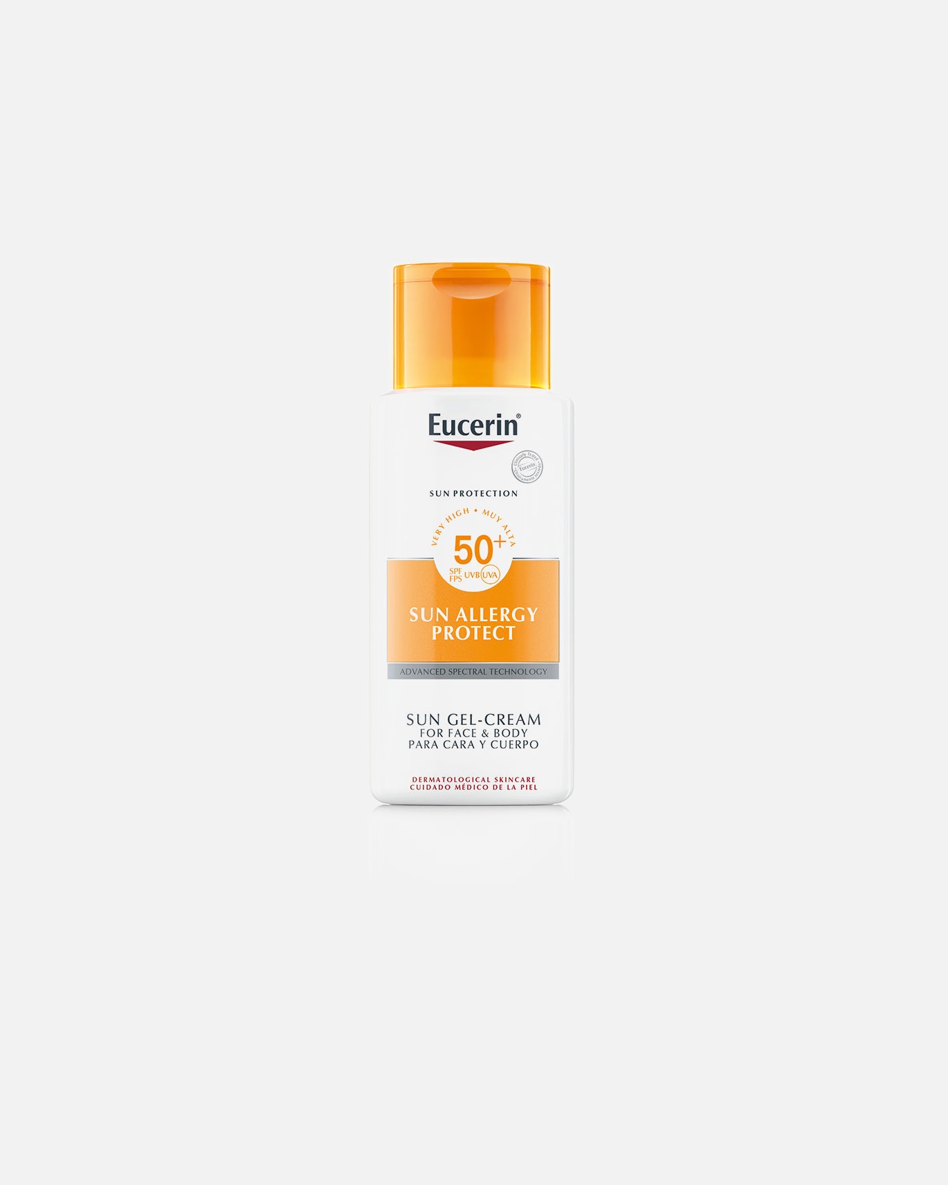 Krem do opalania dla Unisex Eucerin Krem-żel SPF50+ chroniący przed alergiami słonecznymi 150 ml