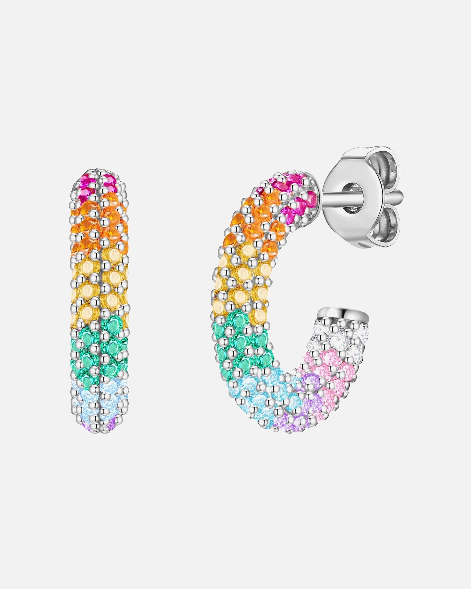 Obrączki dla Kobieta Srebrne kolczyki kreole srebro wysokiej próby Cyrkonia srebrny 15,6 mm