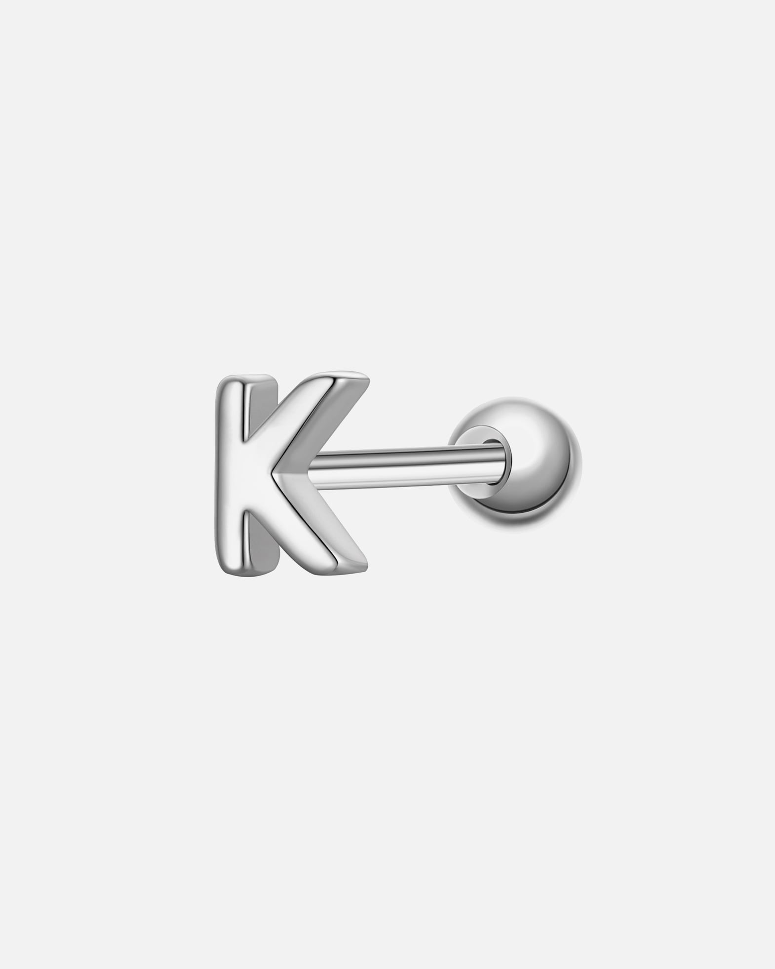 Kolczyki dla Kobieta Glanzstücke München Piercing Litera K ze srebra próby 925 w kolorze srebrnym 3,9 mm