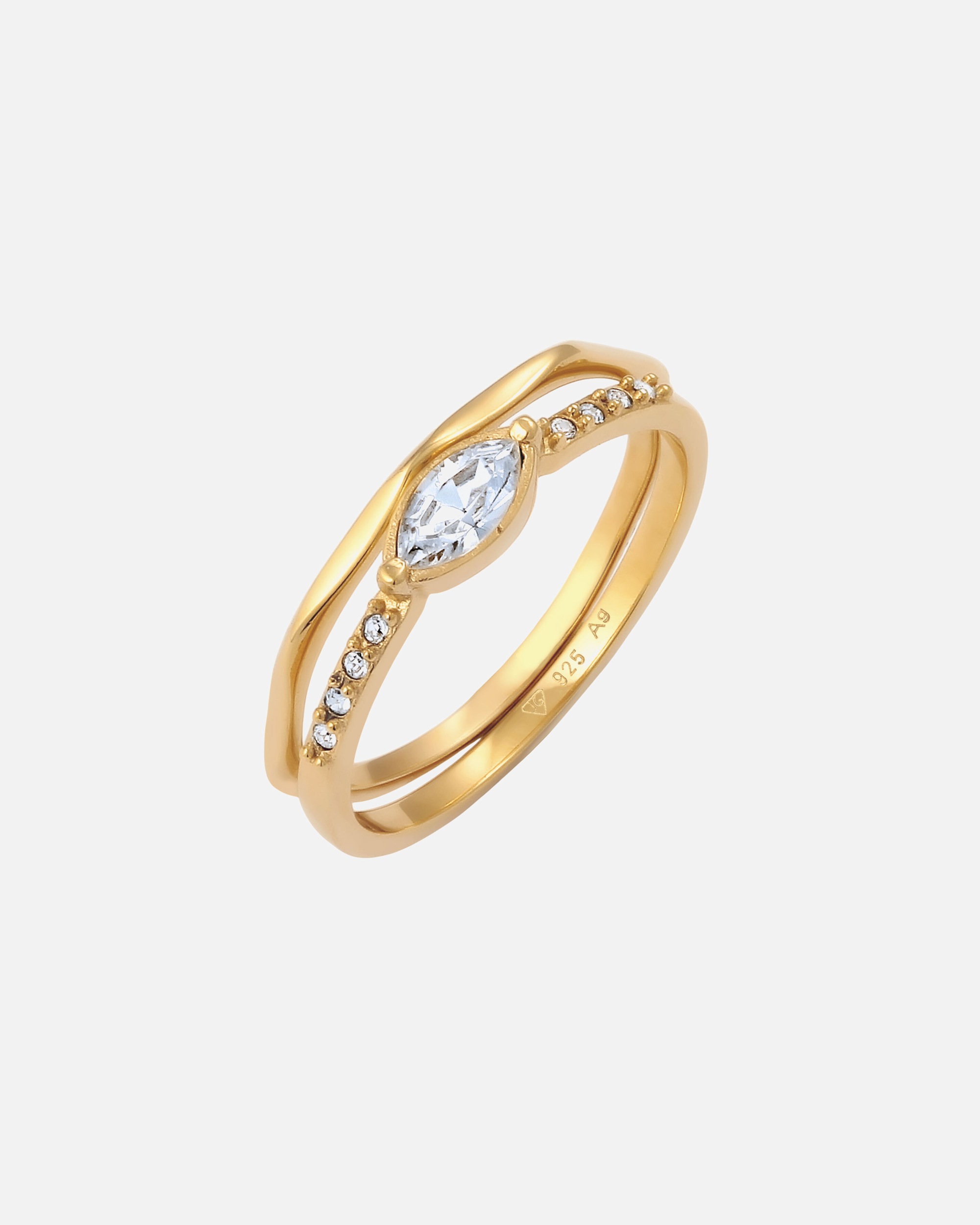 Pierścionek dla Kobieta Elli Pierścionek Damski Kryształami szklanymi 925 Sterling Silver 56