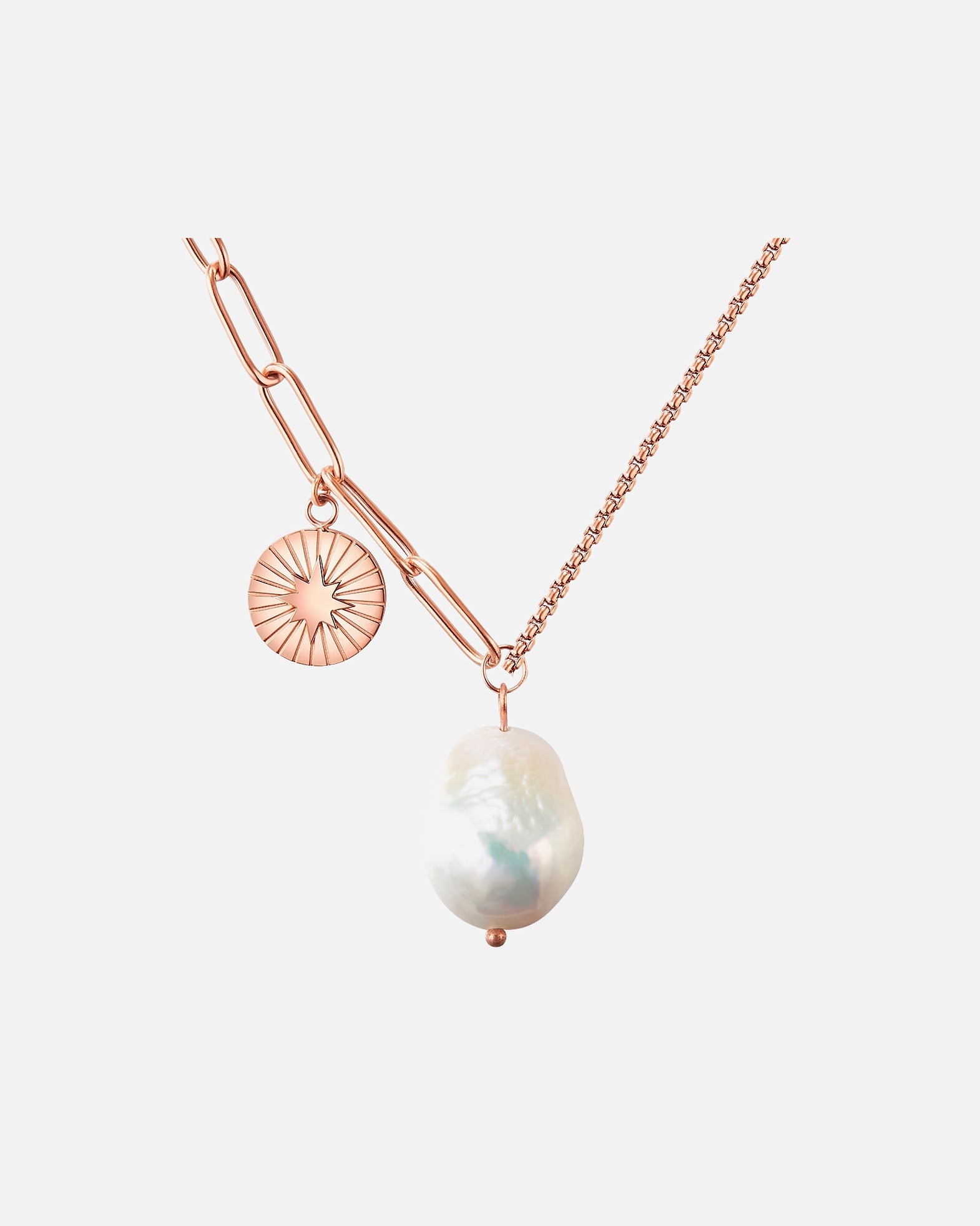 Naszyjnik dla Kobieta Valero Pearls Stal nierdzewna Perła hodowlana słodkowodna 40,0 cm Basiskette + 5,0 cm Verlängerung