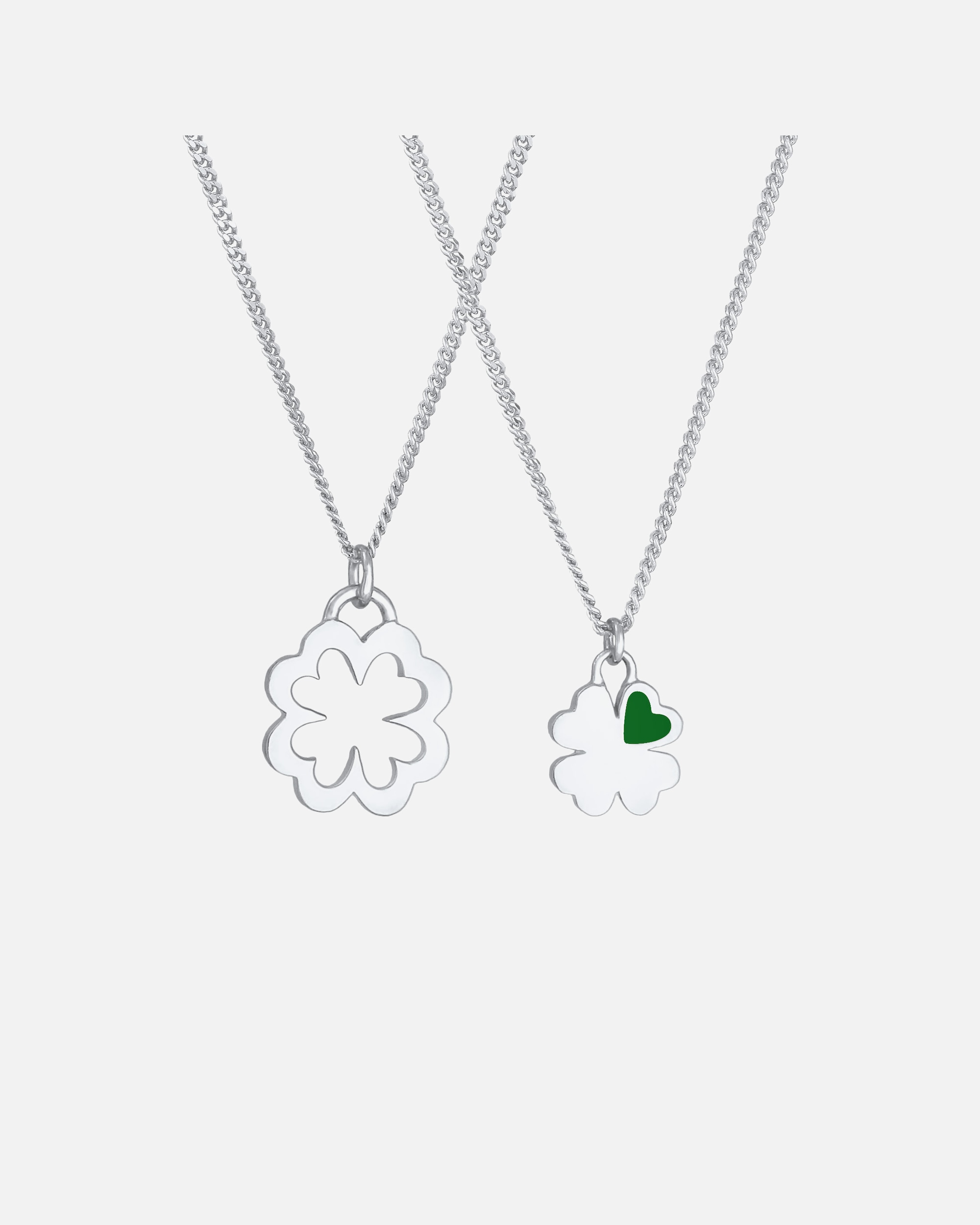 Naszyjnik dla Kobieta Elli Damski wisiorek Matka Dziecko Zestaw Koniczynka w pozłącanym srebrze próby 925 Sterling Silver silberfarben