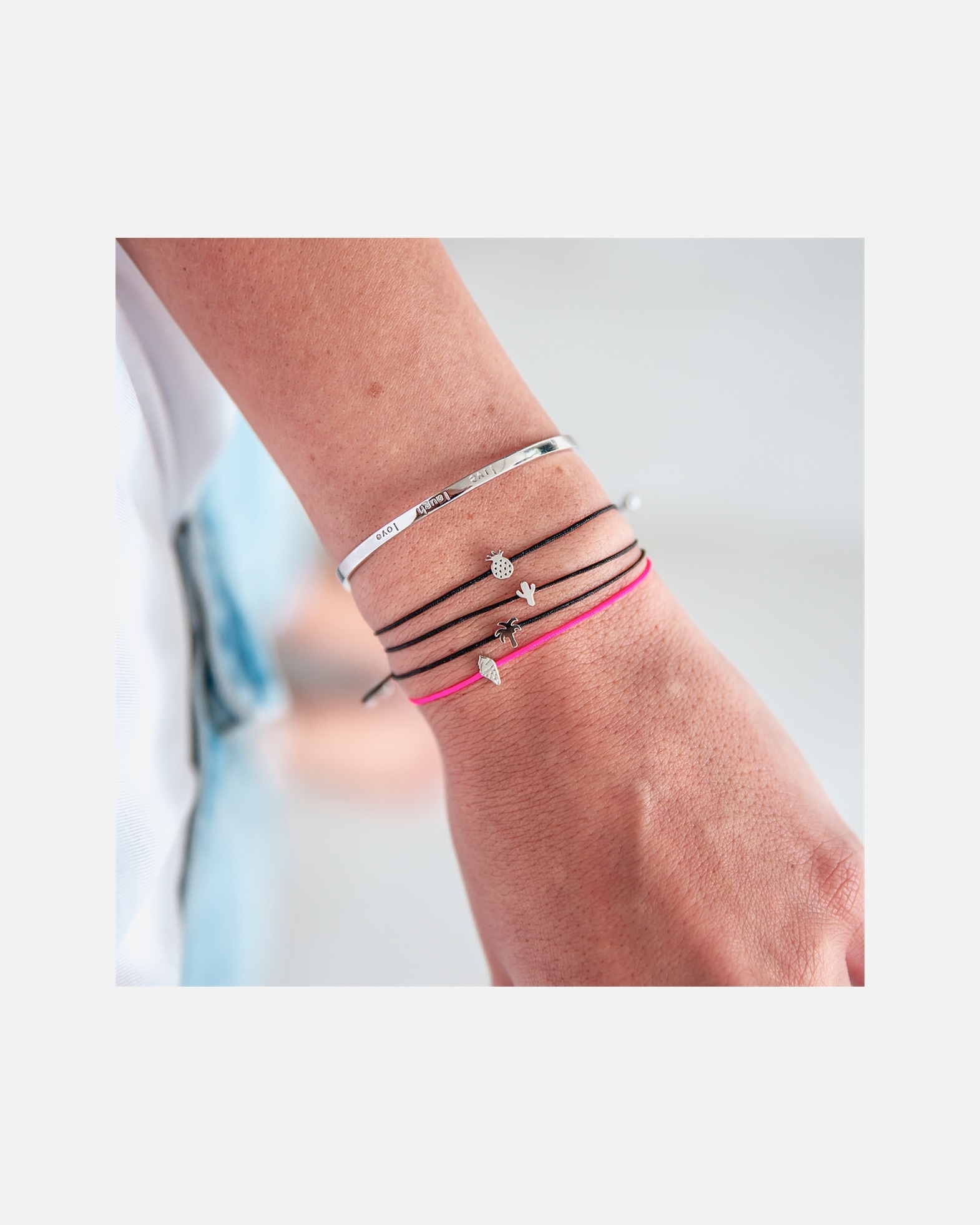 Bransoletka dla Kobieta Glanzstücke München Srebrna bransoleta Palma srebro wysokiej próby srebrny 15,0 - 22,0 cm, flexibel einstellbar