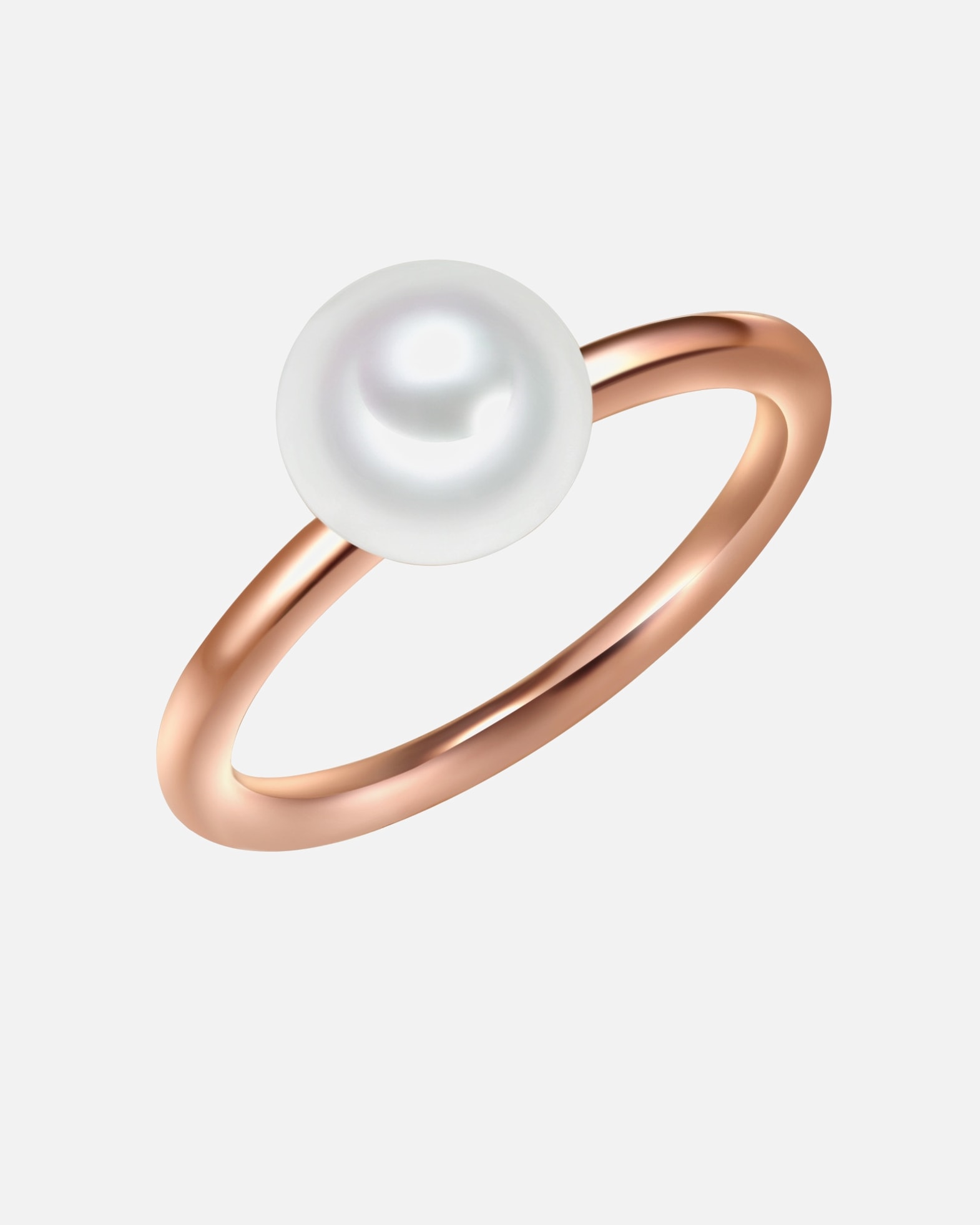 Pierścionek dla Kobieta Srebrny pierścionek srebro wysokiej próby Perła hodowlana słodkowodna różowe złoto 56