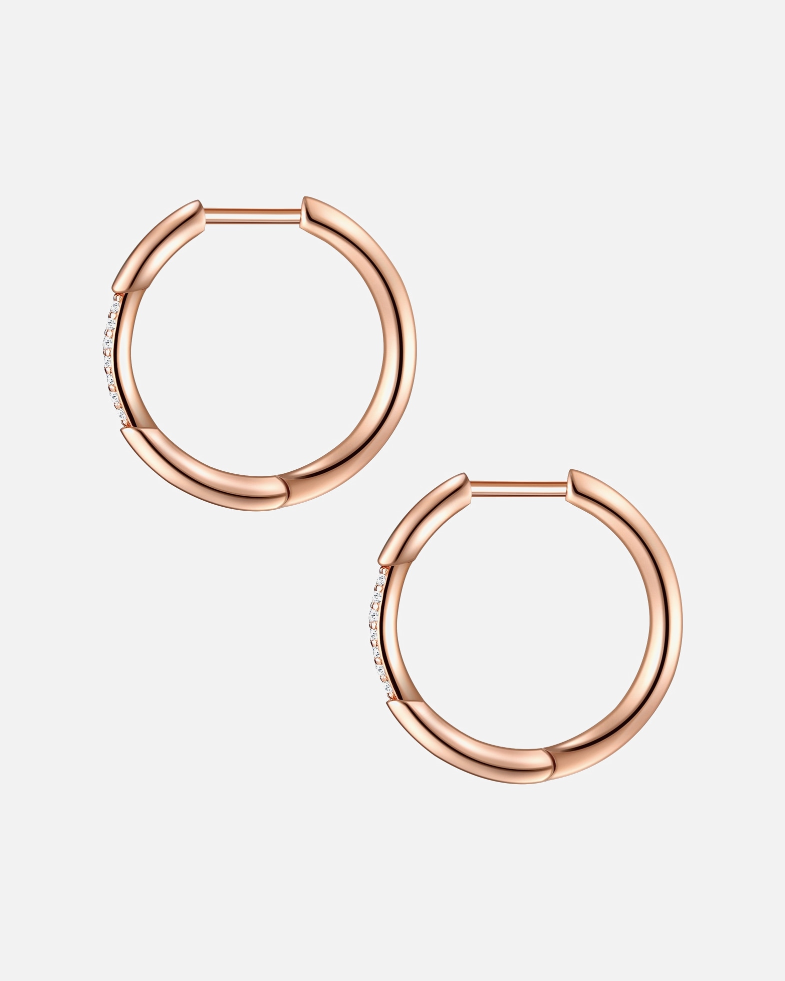 Obrączki dla Kobieta Glanzstücke München Srebrne kolczyki kreole srebro wysokiej próby Cyrkonia różowe złoto 18,8 mm