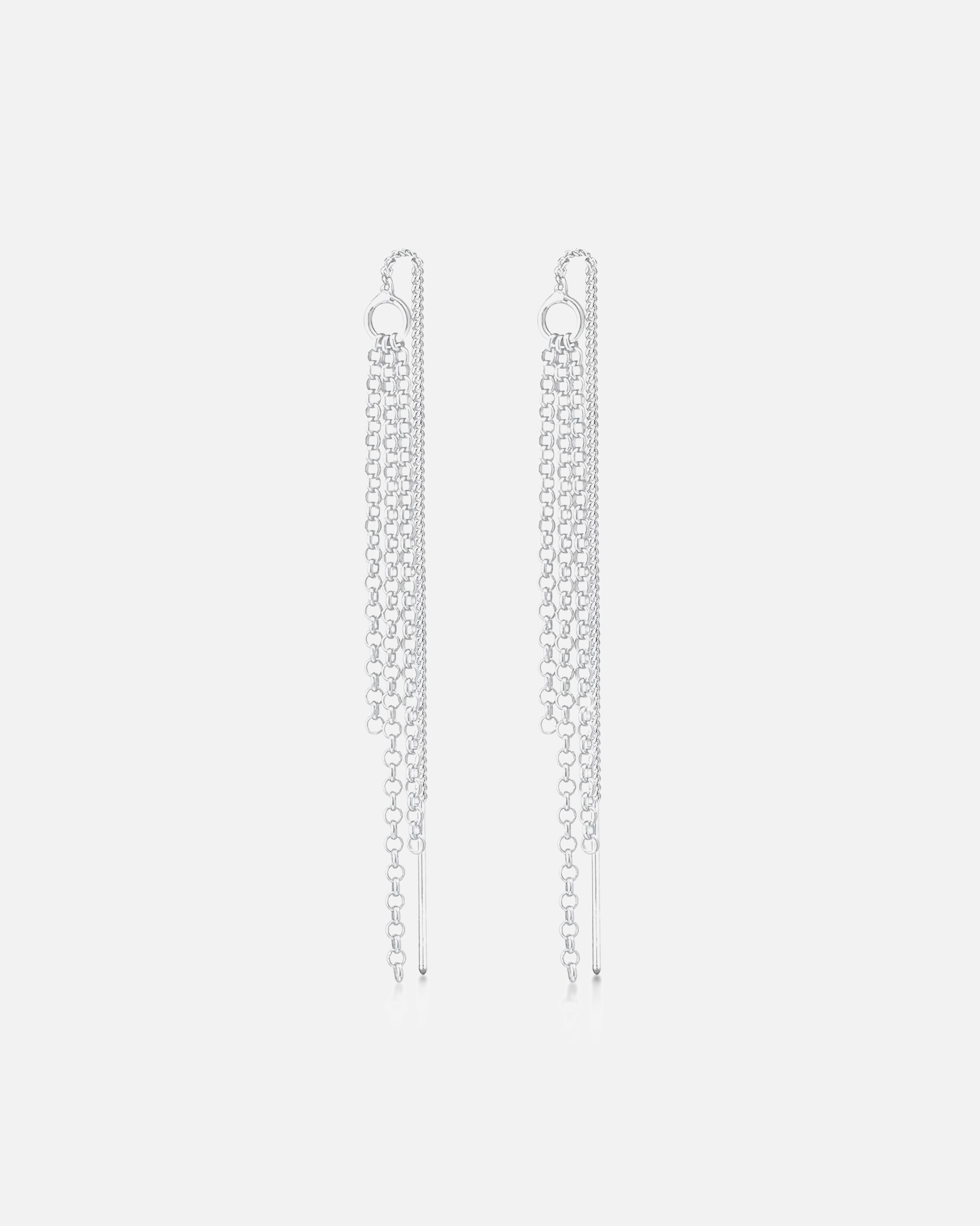 Kolczyki dla Kobieta Elli Damski kolczyki wiszące łańcuszek do przeciągania Pull Through w srebrze próby 925 Sterling Silver silberfarben