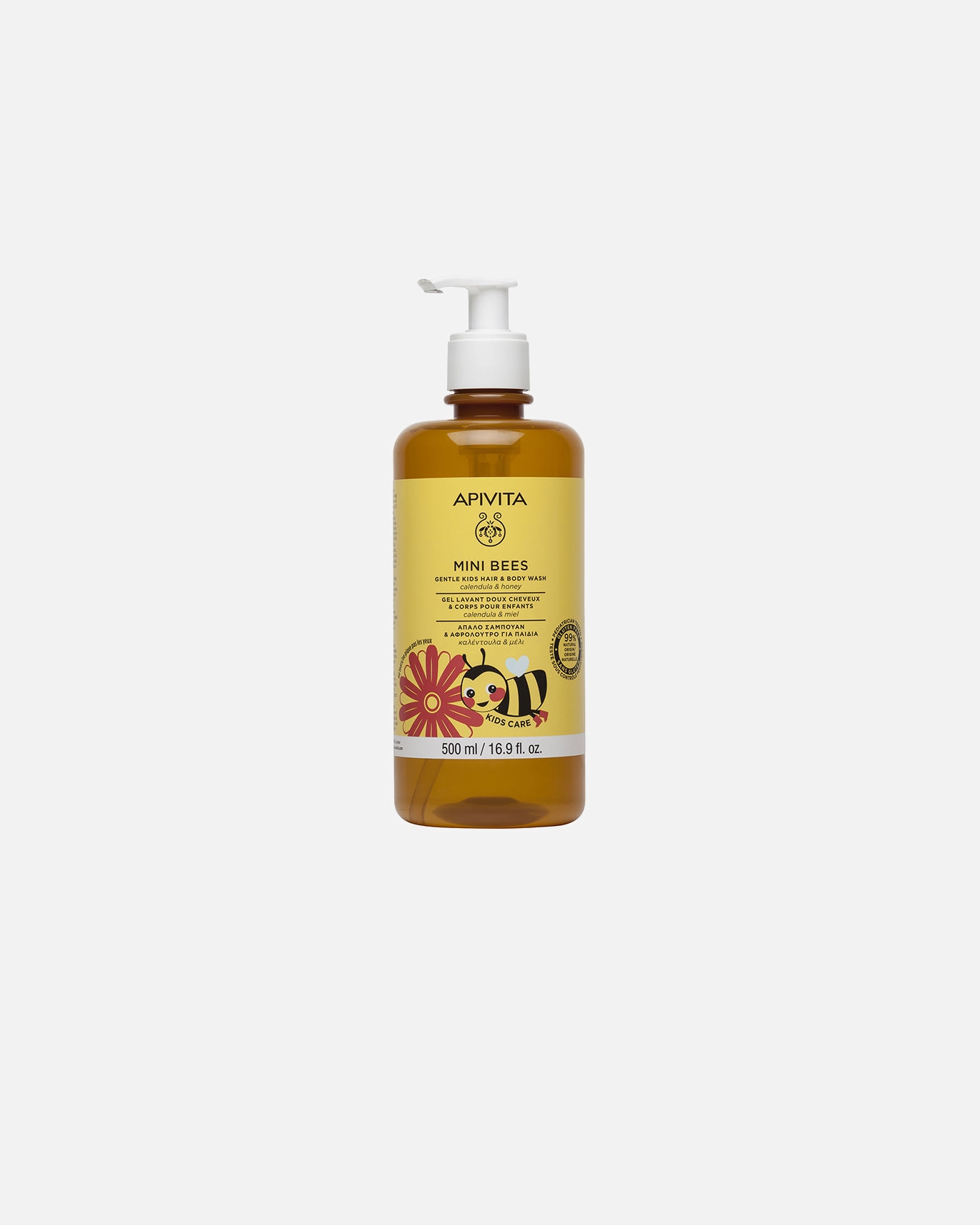Żel pod prysznic dla dzieci dla Unisex Apivita Mini Bees Delikatny szampon w żelu dla dzieci 500 ml