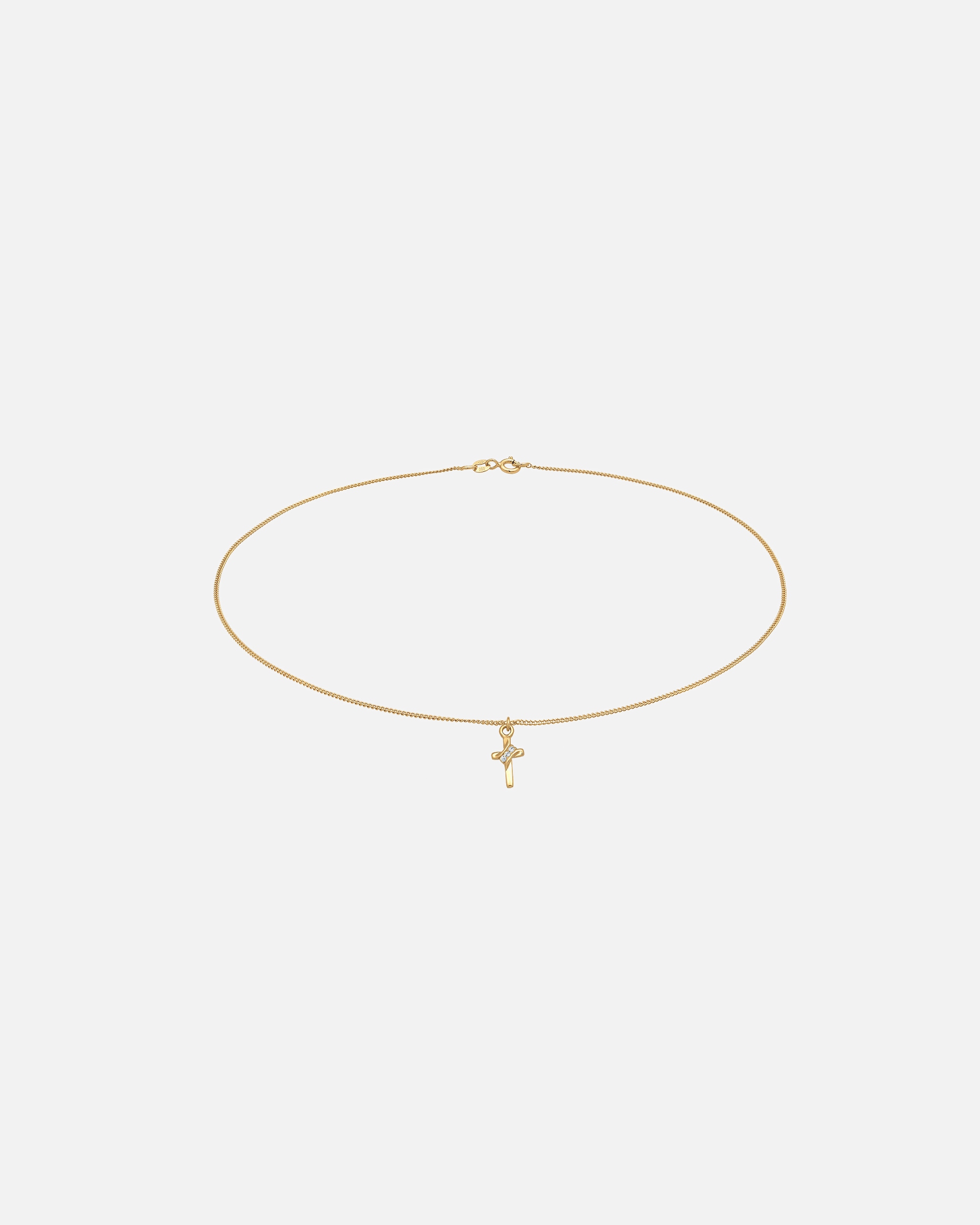 Naszyjnik dla Kobieta Elli Damski Choker z zawieszką krzyżykiem z kryształem w srebrze próby 925 Sterling Silver goldfarben