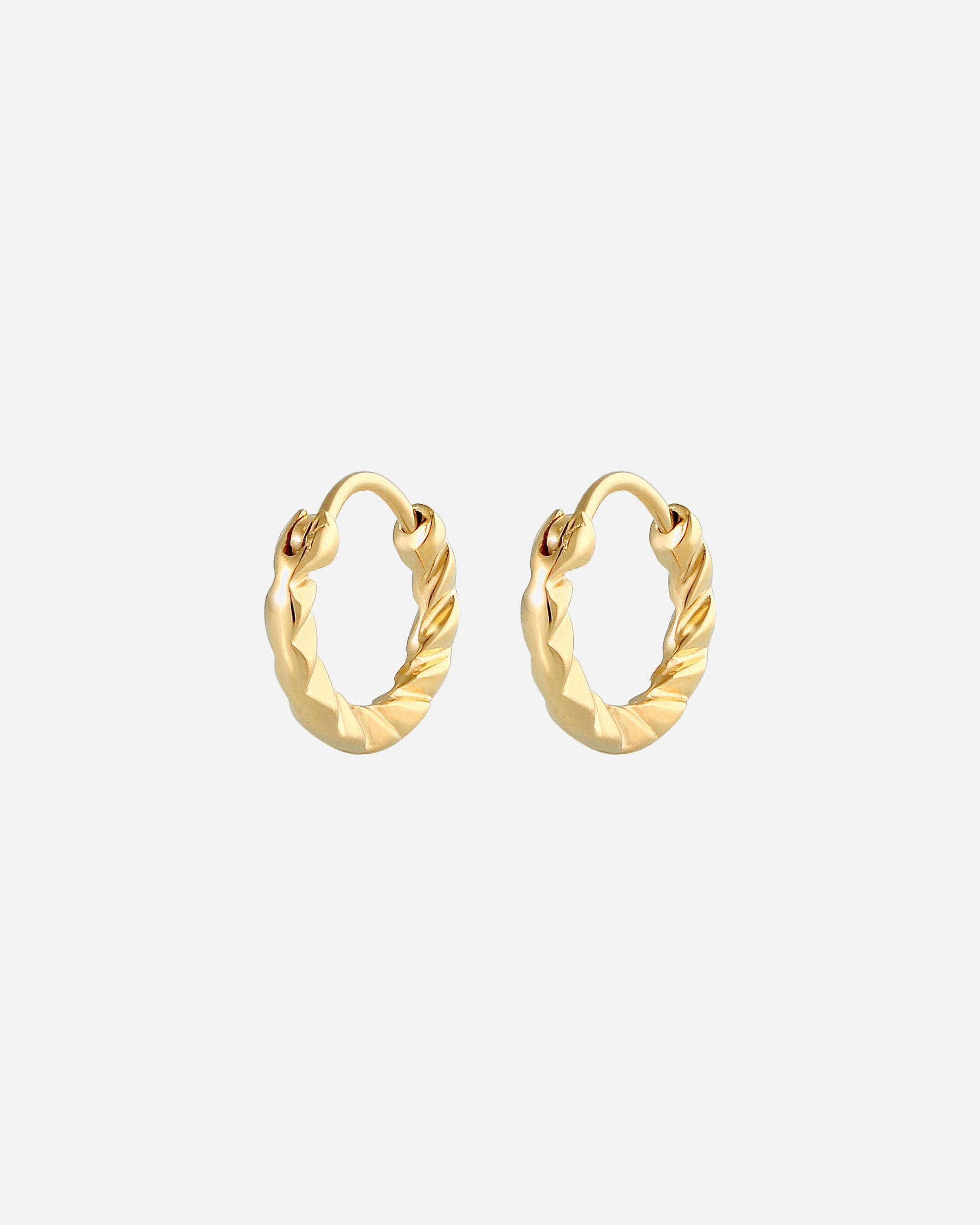 Obrączki dla Kobieta Elli Damskie Mini kreole strukturyzowane Basic w pozłacanym srebrze próby 925 Sterling Silver goldfarben