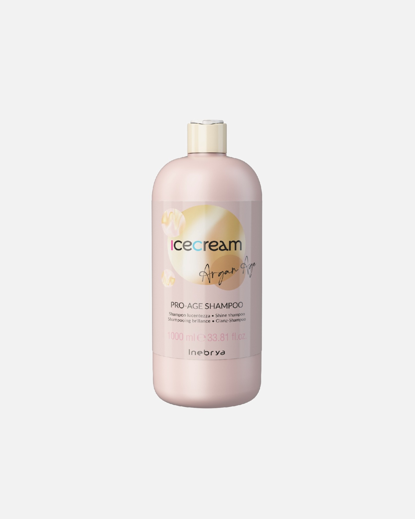 Szampon do włosów dla Kobieta Inebrya Ice Cream Argan Age - gama produktów do utrzymania nawilżenia i zdrowia włosów 1000 ml