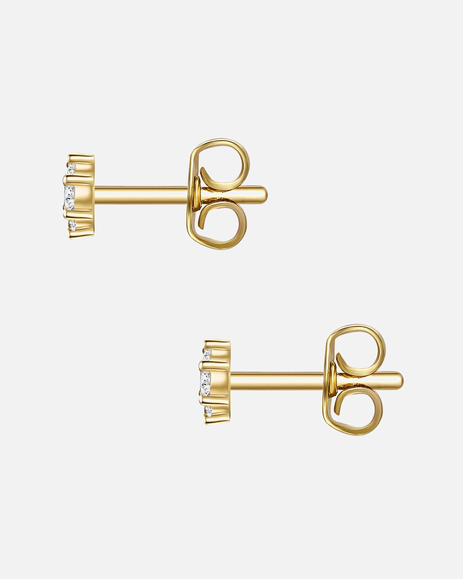 Kolczyki dla Kobieta Glanzstücke München Srebrne kolczyki sztyfty srebro wysokiej próby Cyrkonia żółte złoto 4,8 mm