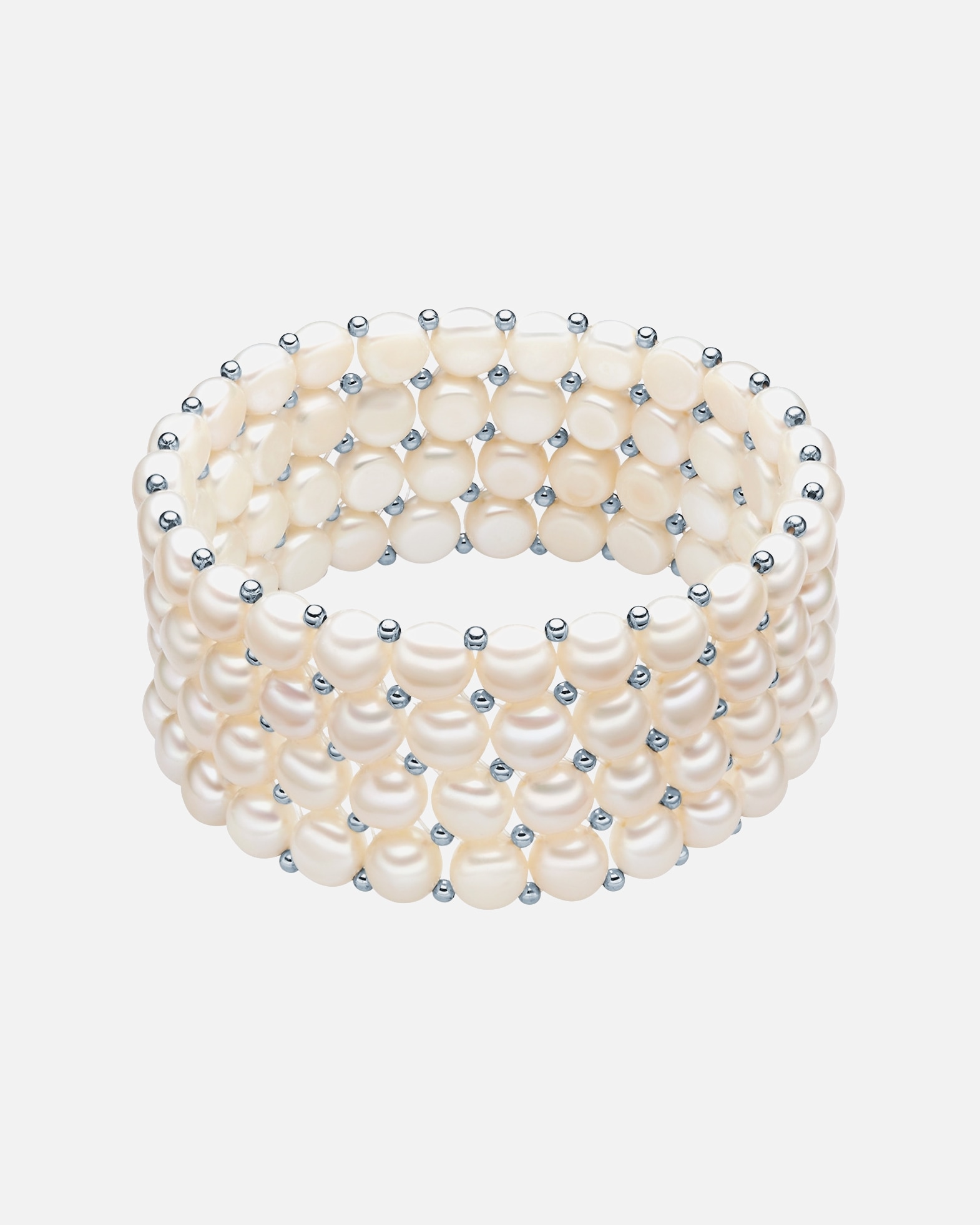 Bransoletka dla Kobieta Bransoletka z pereł srebro wysokiej próby Perła hodowlana słodkowodna srebrny 18,0 cm