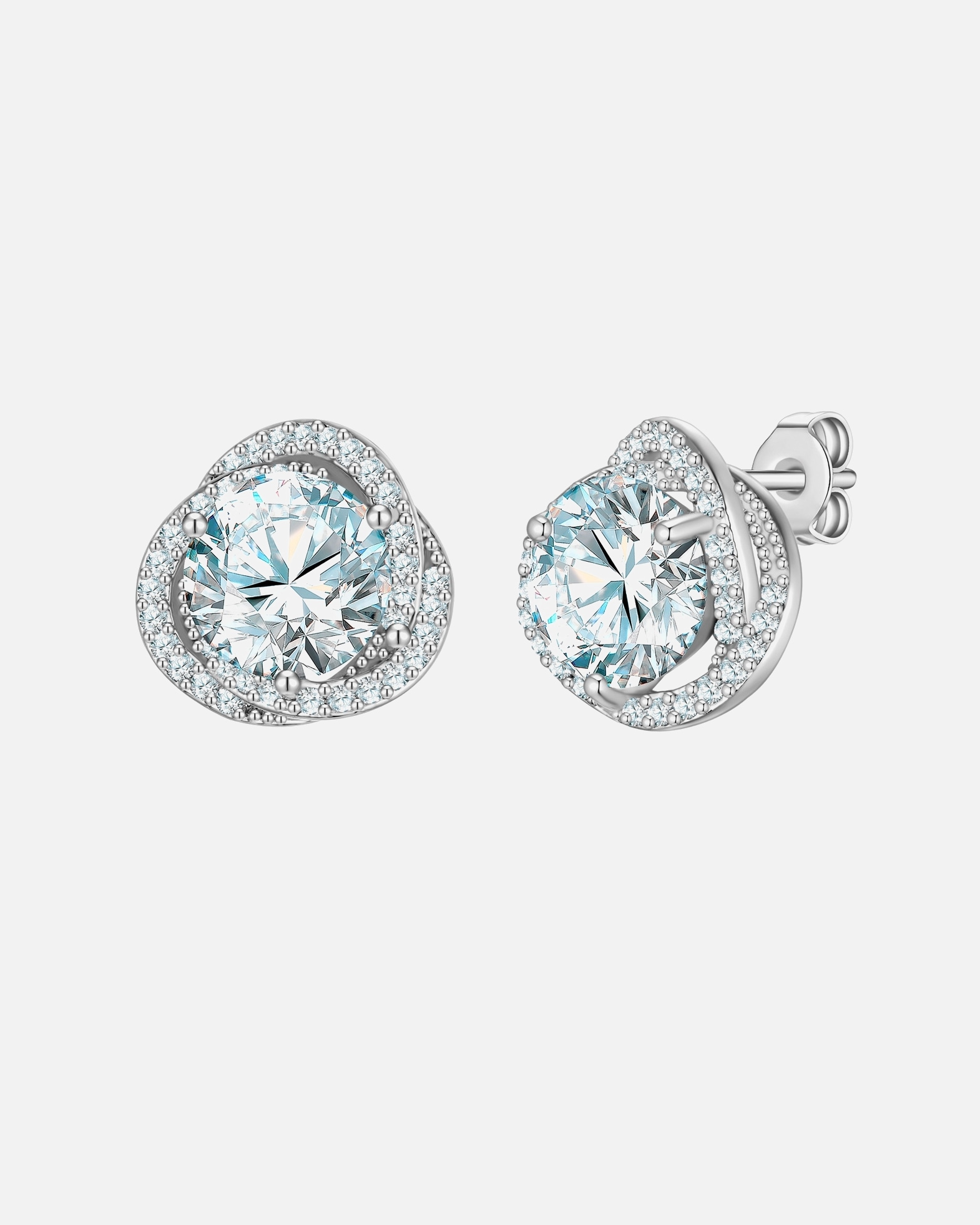 Kolczyki dla Kobieta Yokoamii Kolczyki z posrebrzanego mosiadzu z cyrkonia 12,3 mm