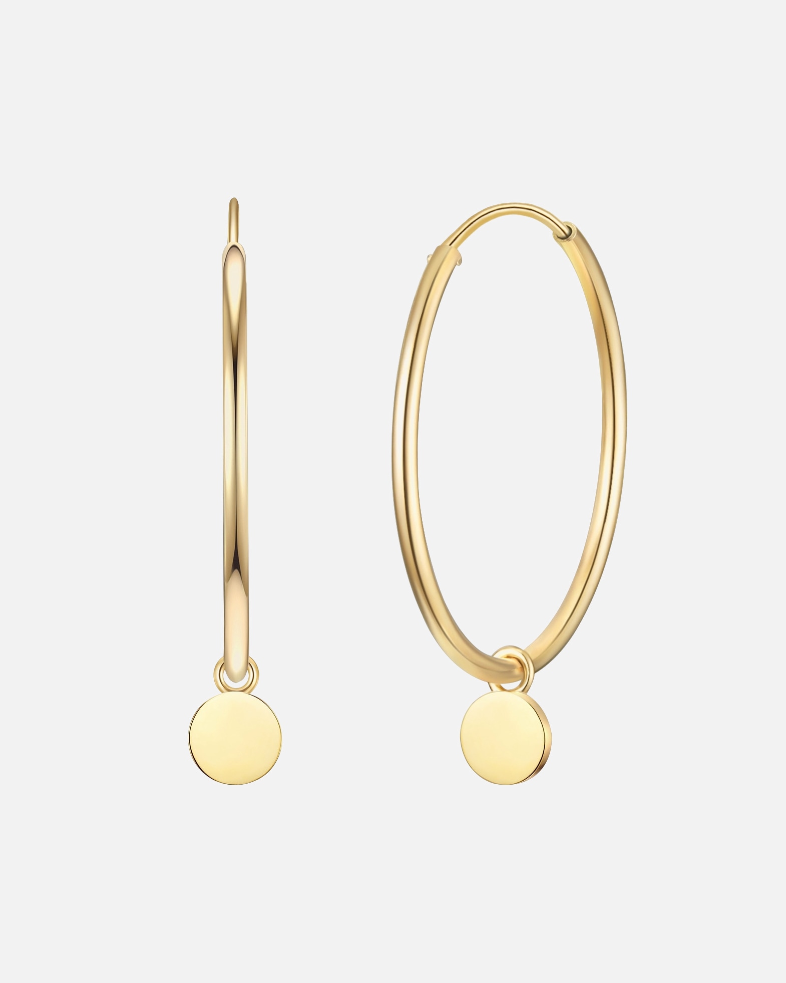 Obrączki dla Kobieta Kolczyki Okrag z Srebro wysokiej próby w Żółte złoto 8,5 mm