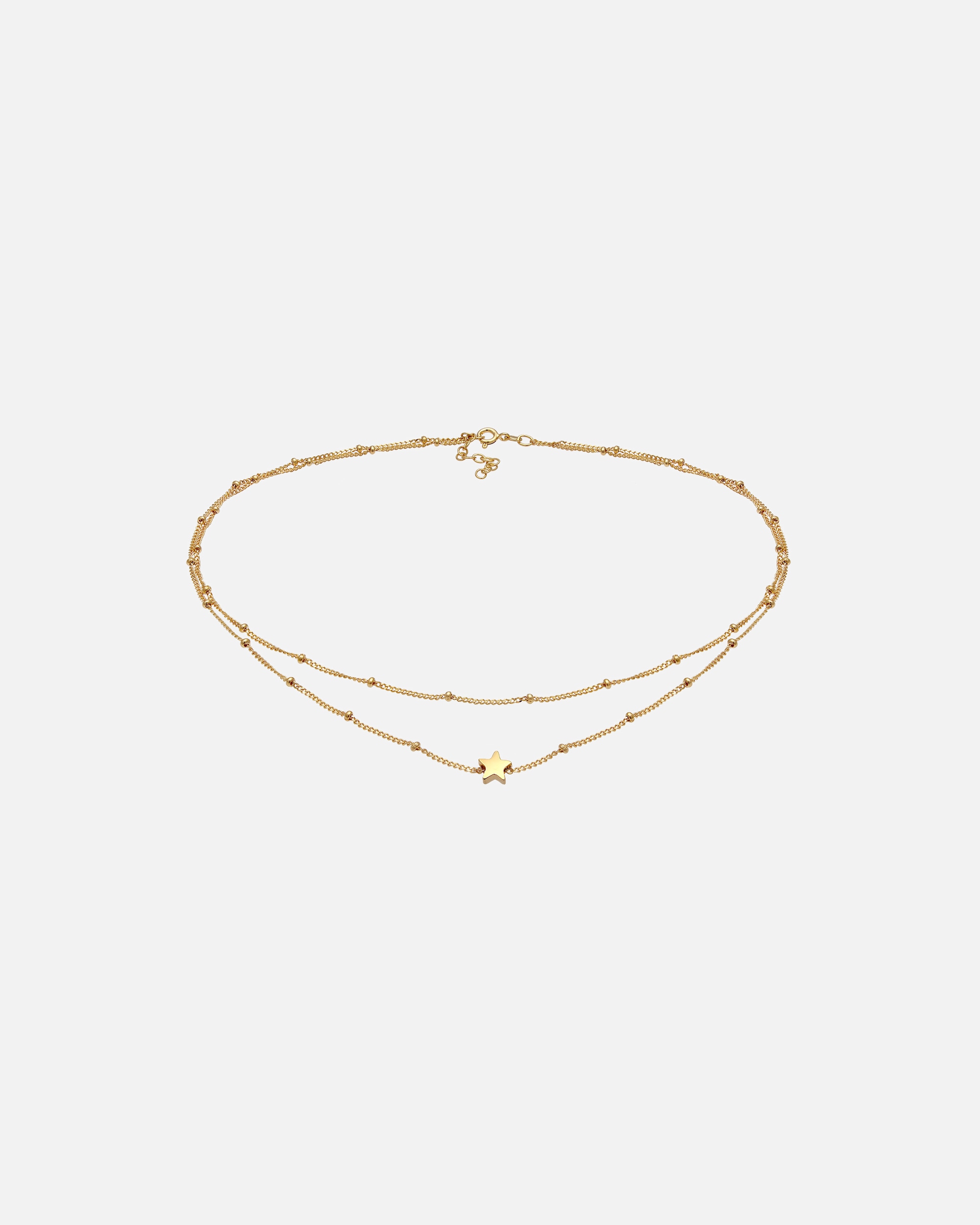 Naszyjnik dla Kobieta Elli Panie Choker Ball Chain Layer Stars Astro w 925 Sterling Silver goldfarben