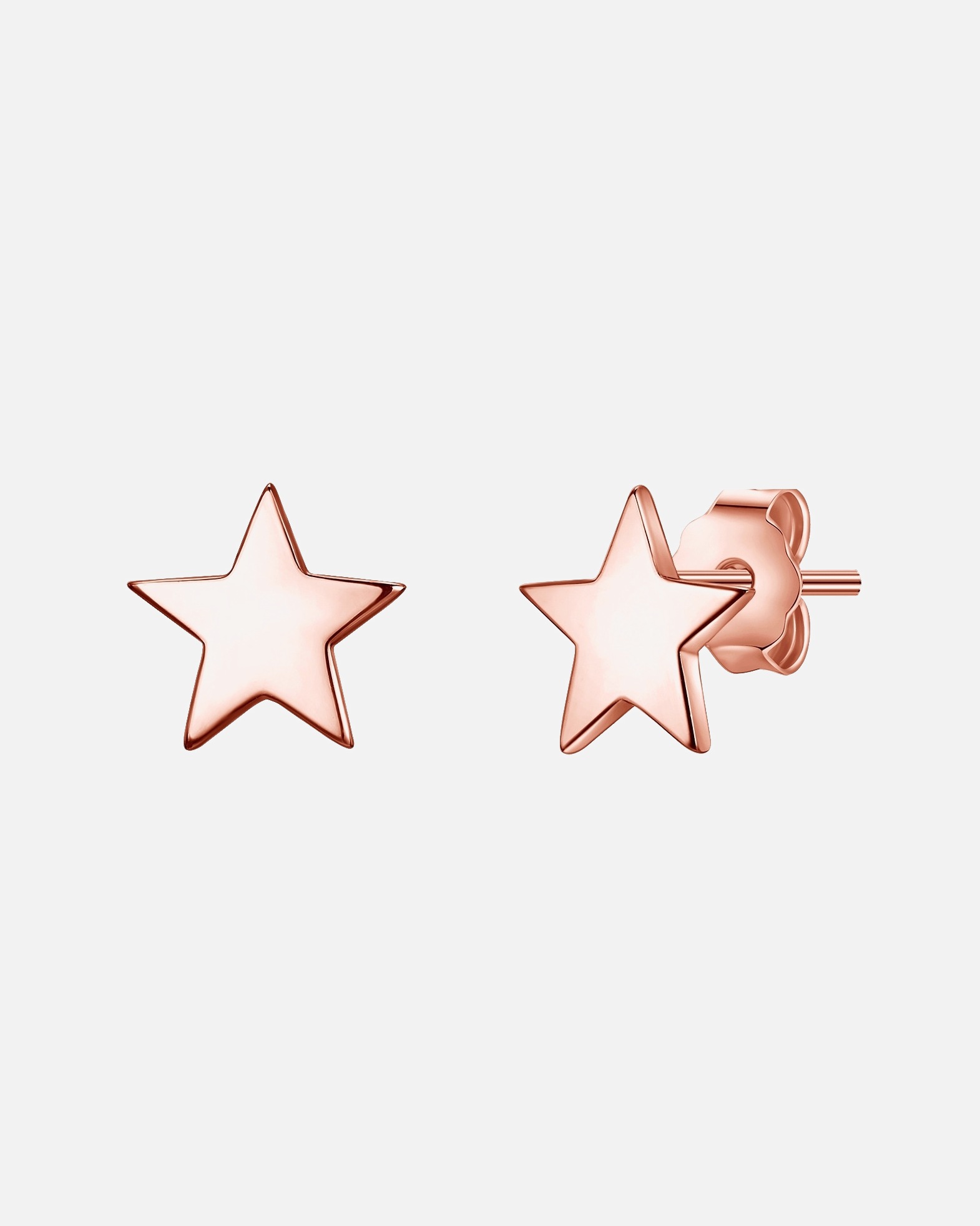 Kolczyki dla Kobieta Srebrne kolczyki sztyfty Gwiazda srebro wysokiej próby różowe złoto 6,8 mm