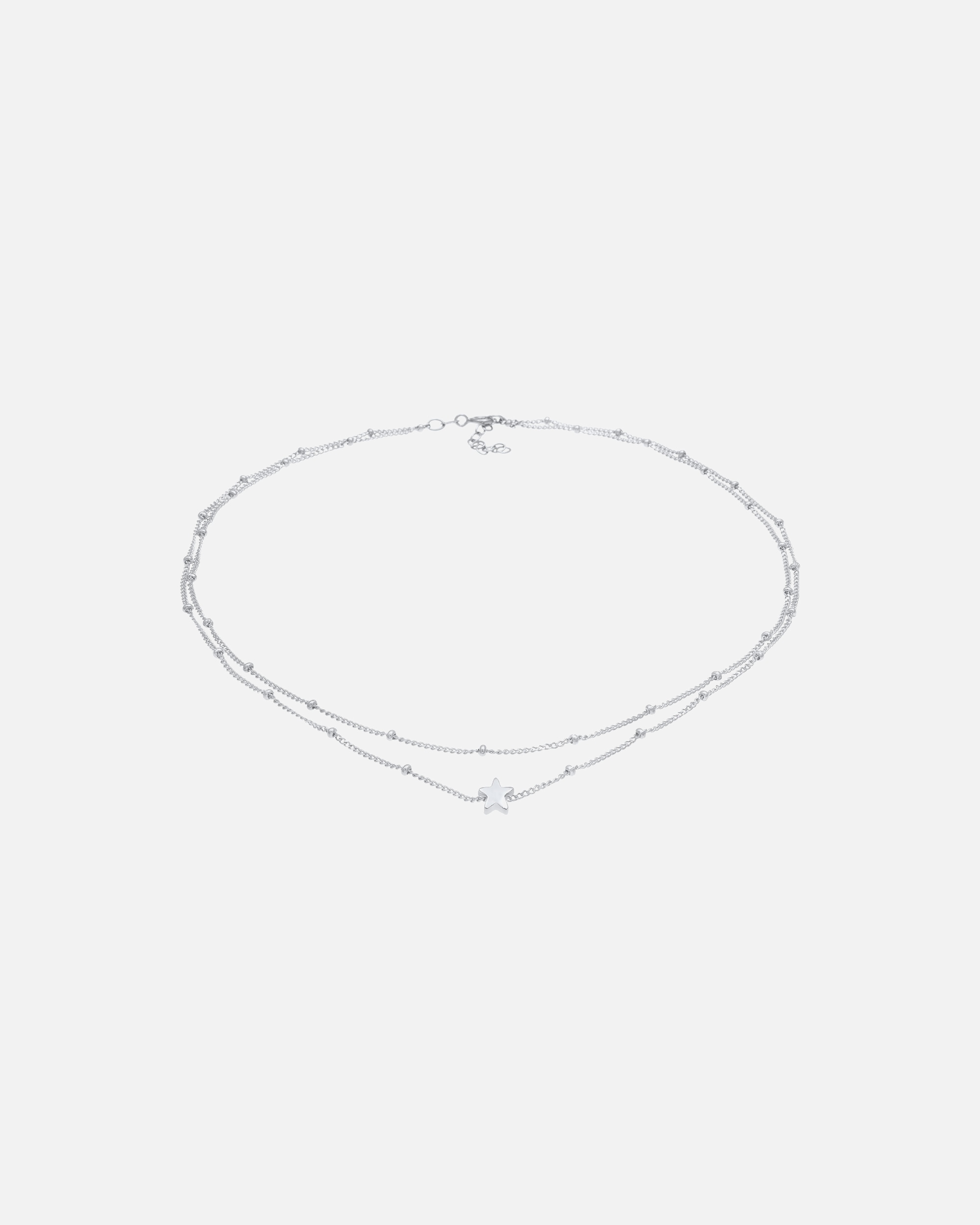 Naszyjnik dla Kobieta Elli Panie Choker Layer Look gwiazdy łańcucha kulkowego w 925 Sterling Silver silberfarben