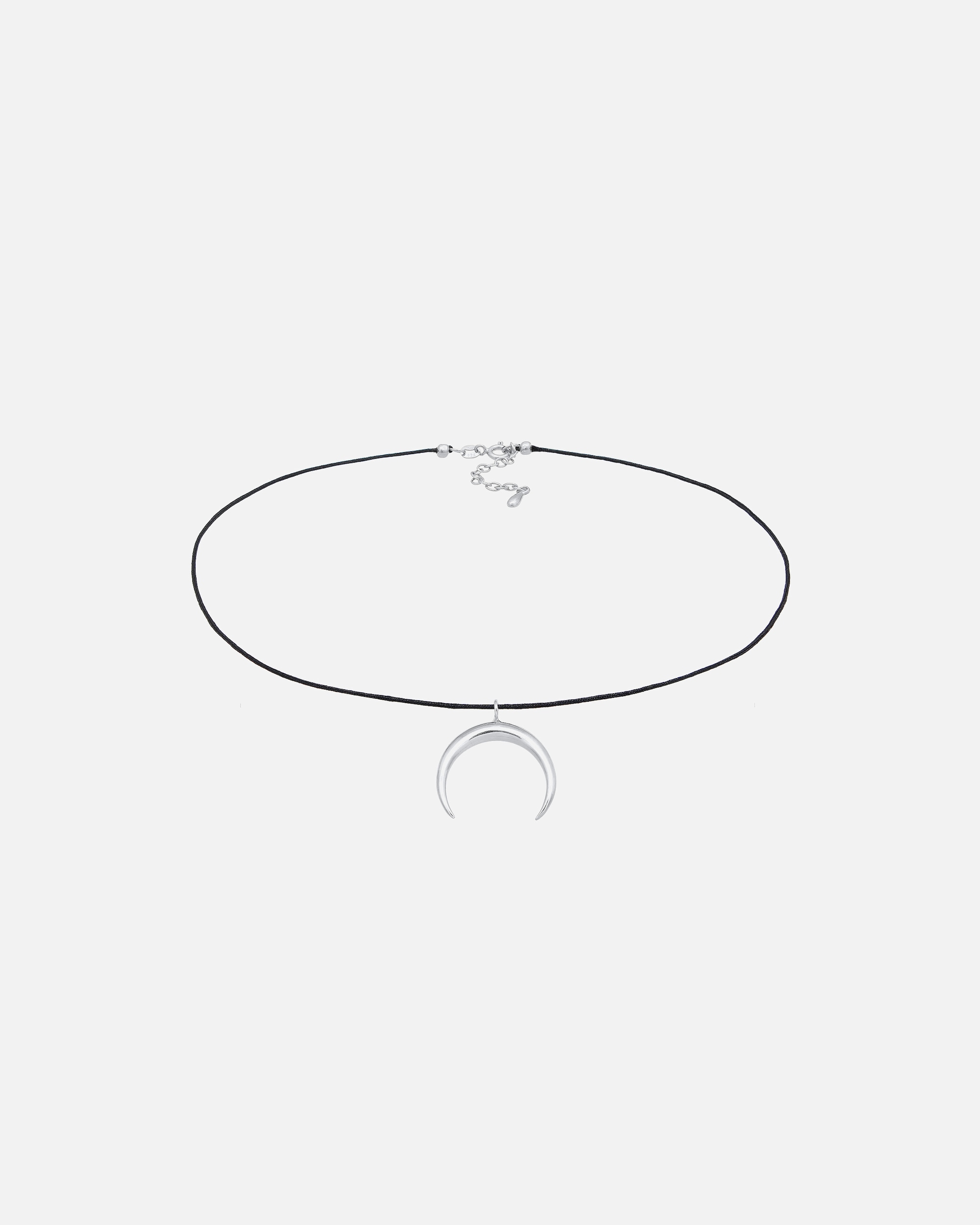 Naszyjnik dla Kobieta Elli Damski Choker zawieszka półksiężyc nylon ze srebra próby 925 Sterling Silver silberfarben