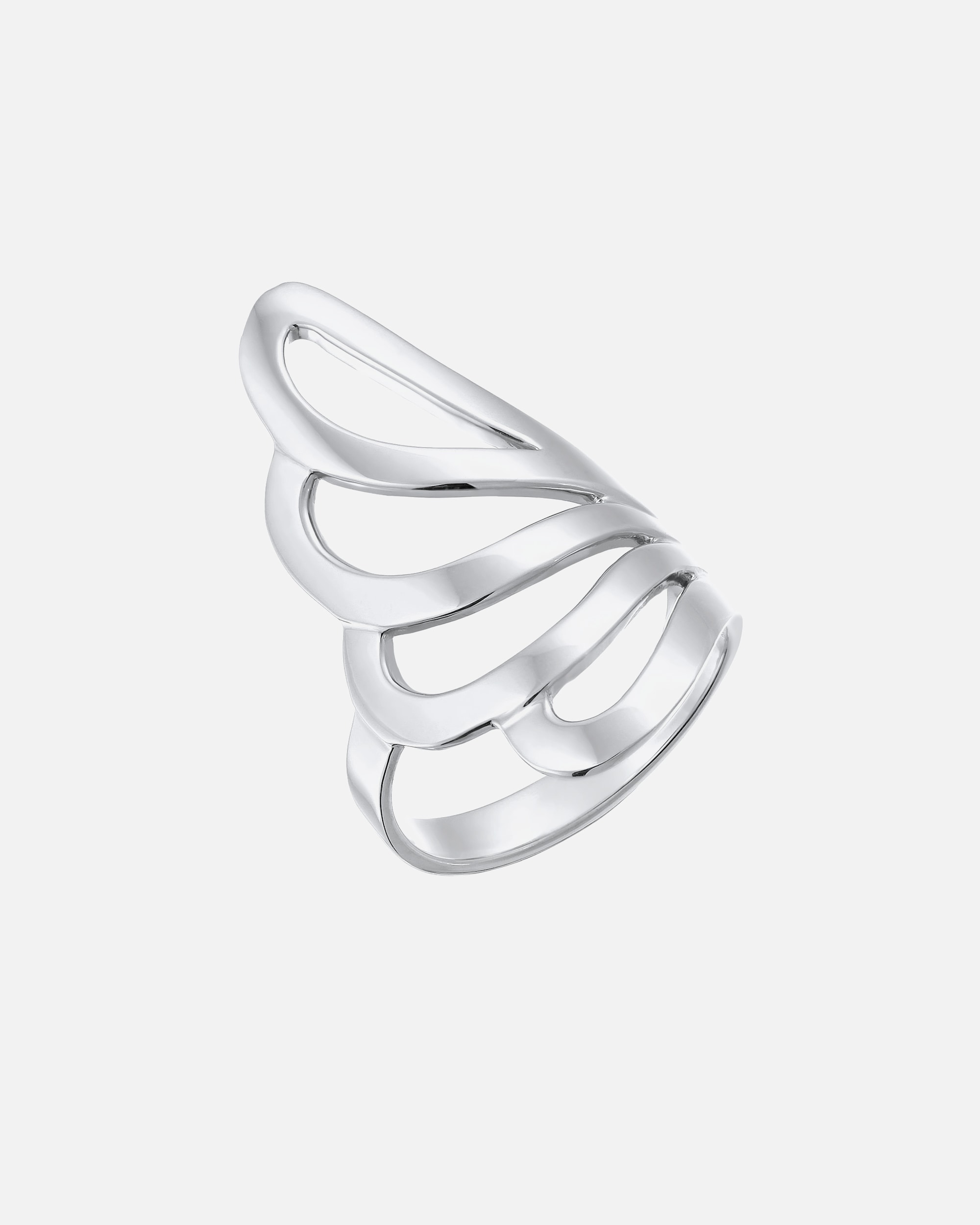 Pierścionek dla Kobieta Nenalina Damski Statement Basic Fala Geo ze srebra próby 925 Sterling Silver 60