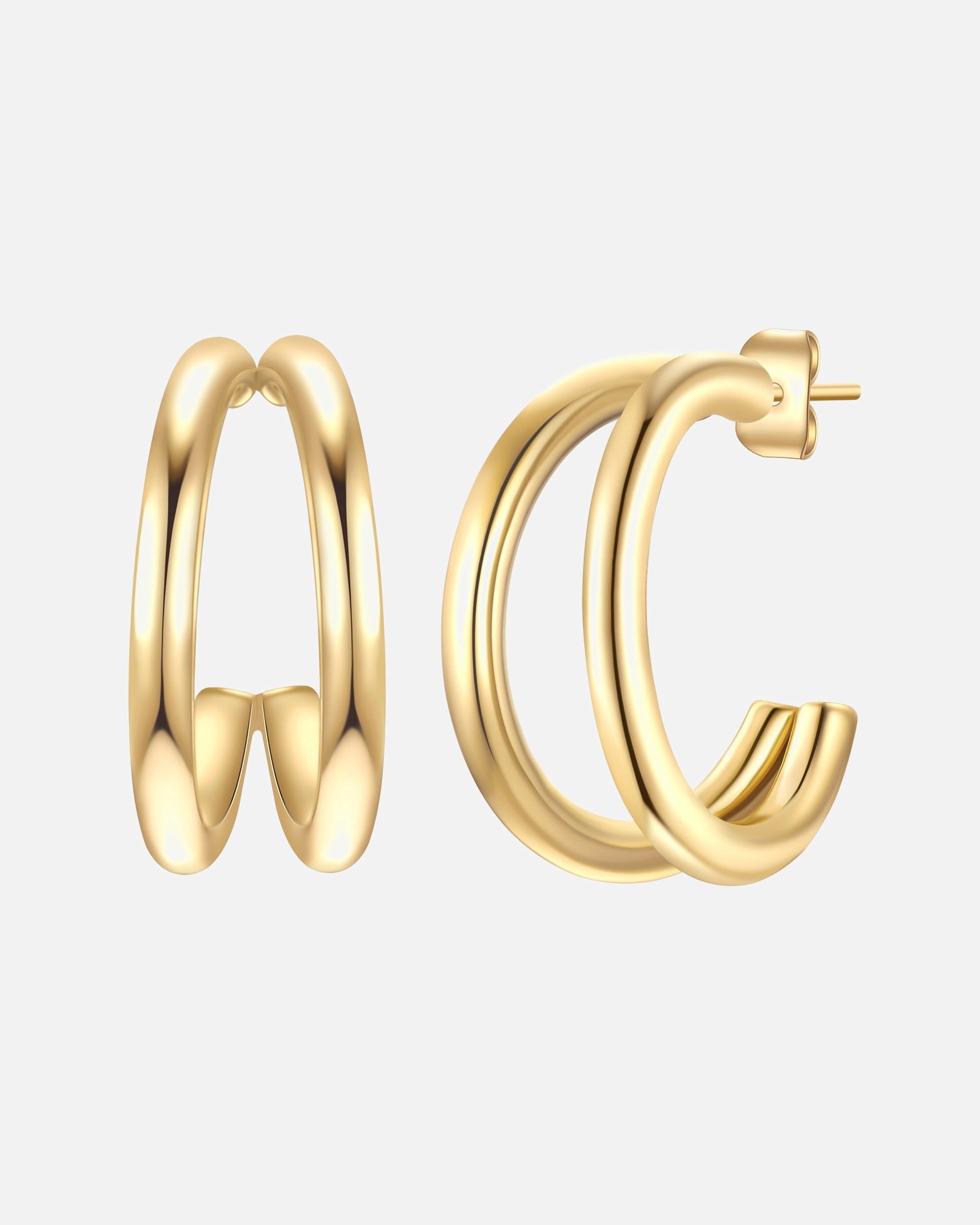 Obrączki dla Kobieta Kobiety Kolczyki Stal nierdzewna Żółte złoto 24,6 mm