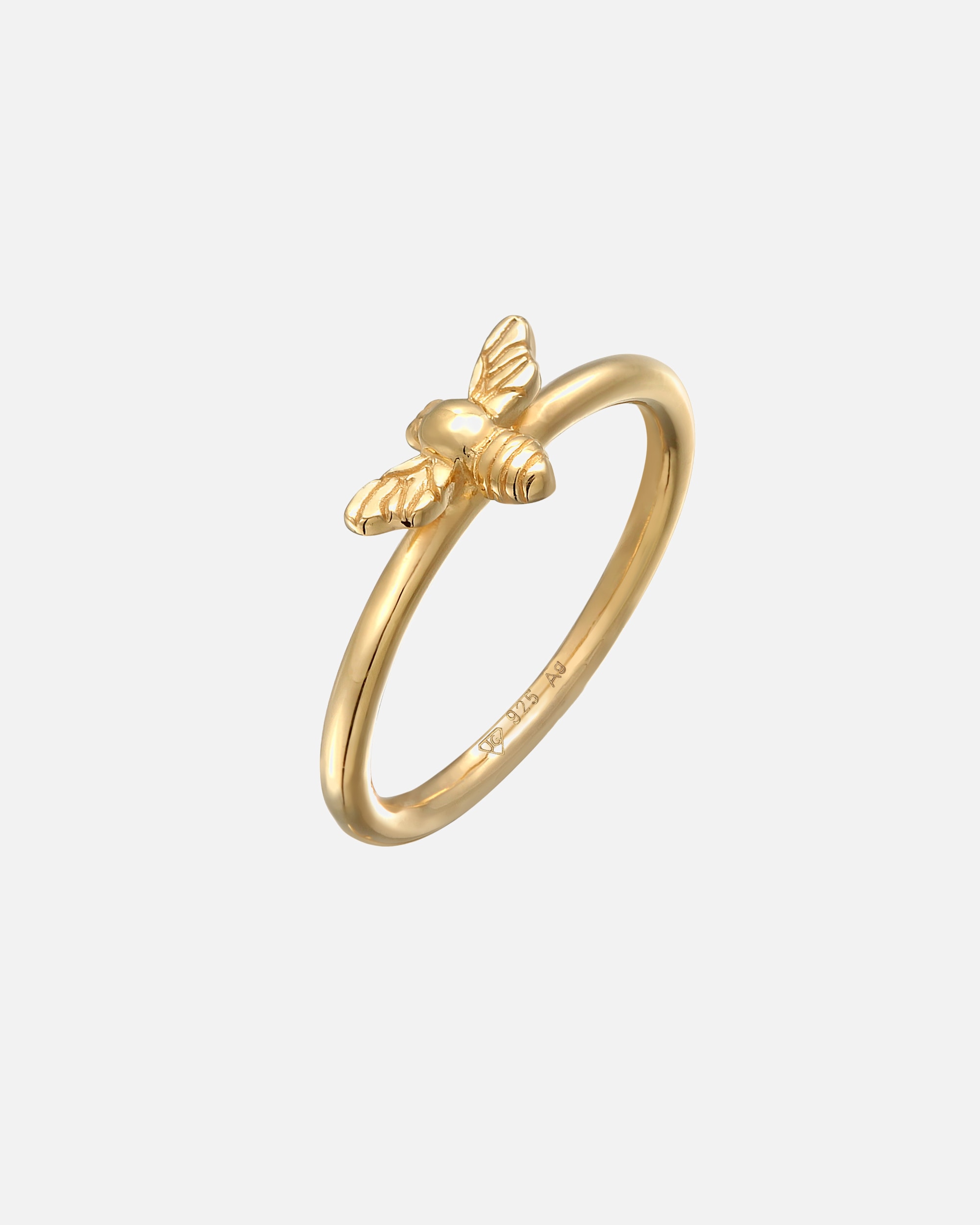 Pierścionek dla Kobieta Elli Damski symbol pszczoły miód w srebrze próby 925 Sterling Silver pozłacanym 52
