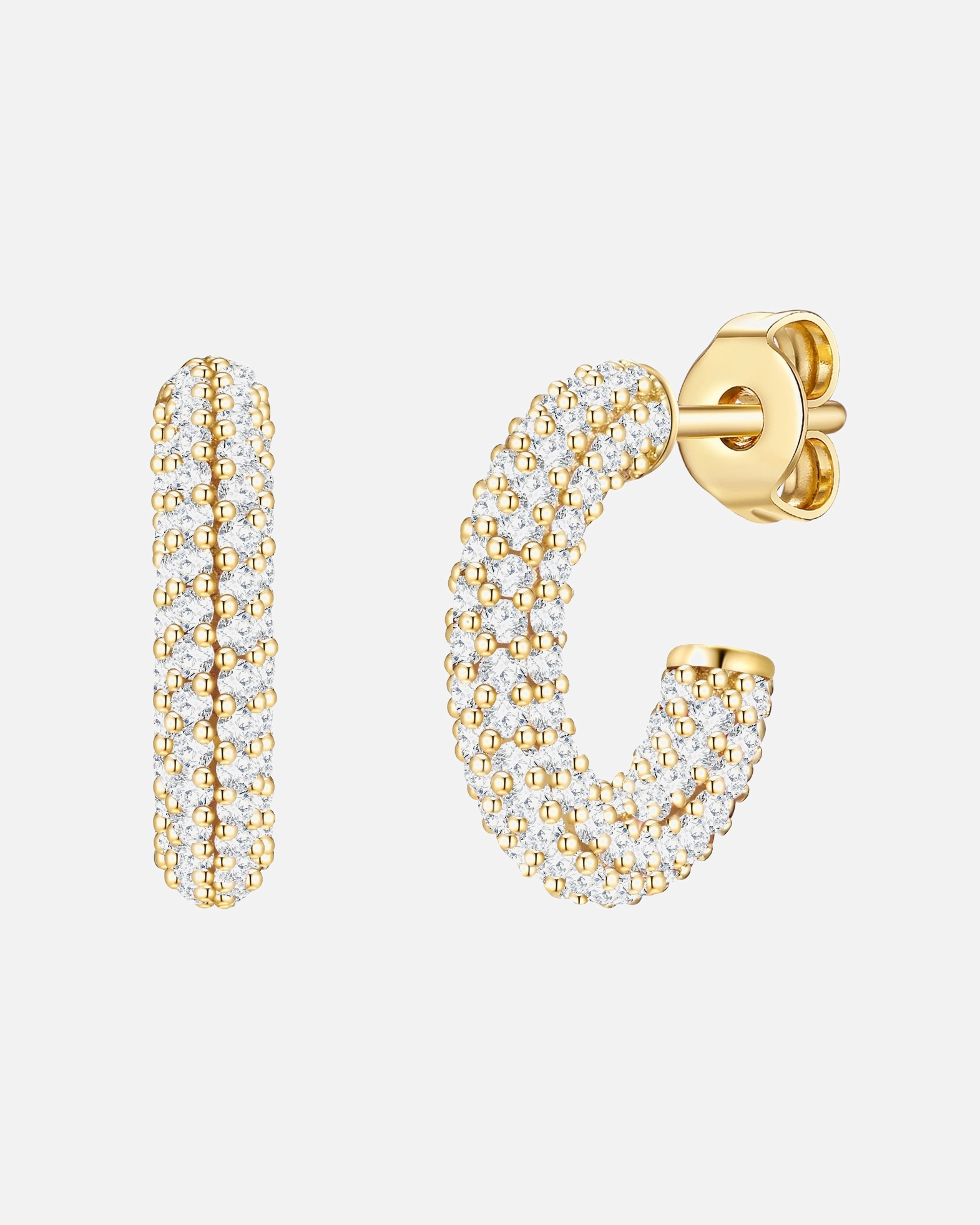 Obrączki dla Kobieta Glanzstücke München Srebrne kolczyki kreole srebro wysokiej próby Cyrkonia żółte złoto 15,6 mm