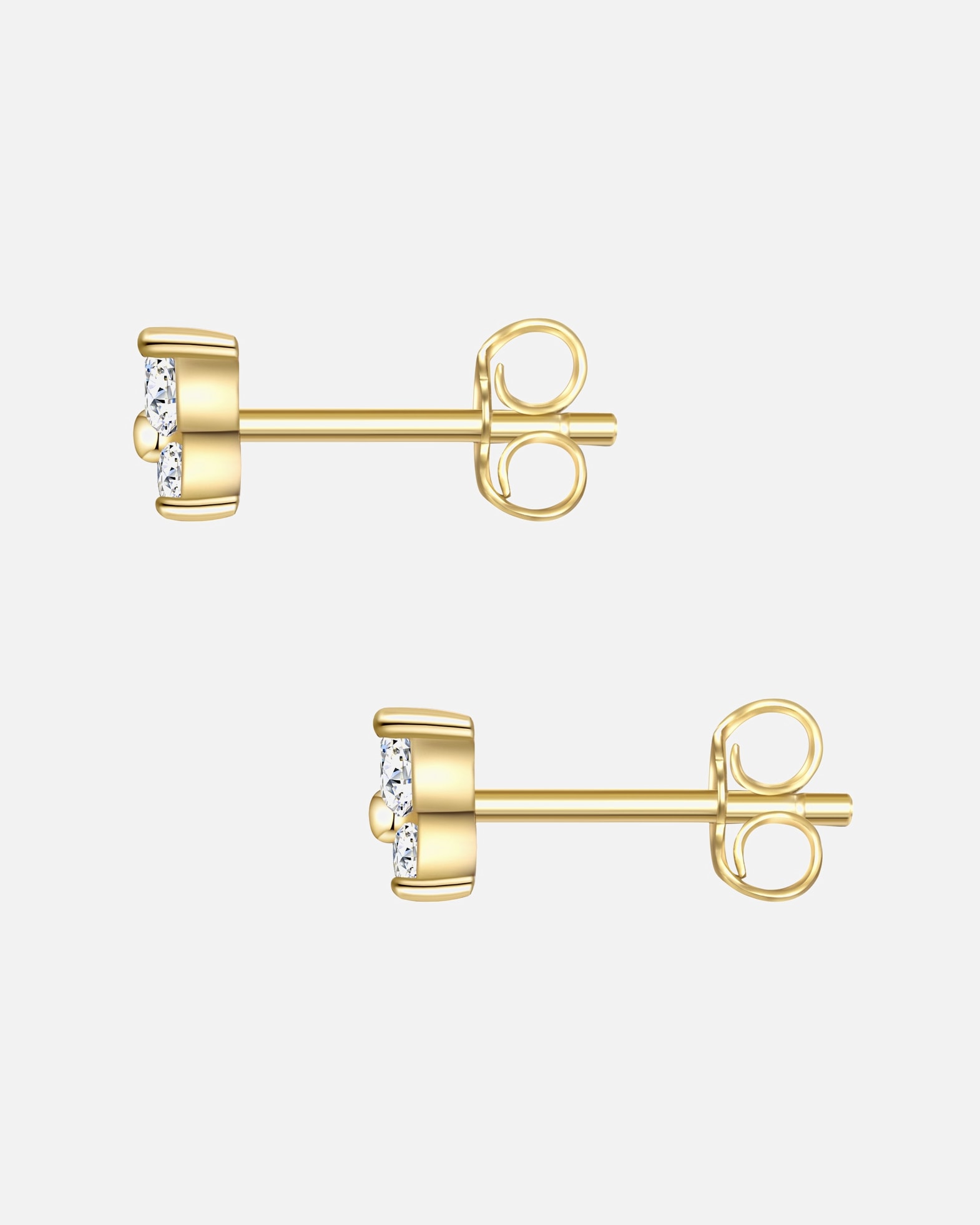 Kolczyki dla Kobieta Glanzstücke München Kolczyki Motyl z Srebro wysokiej próby w Żółte złoto 4,5 mm