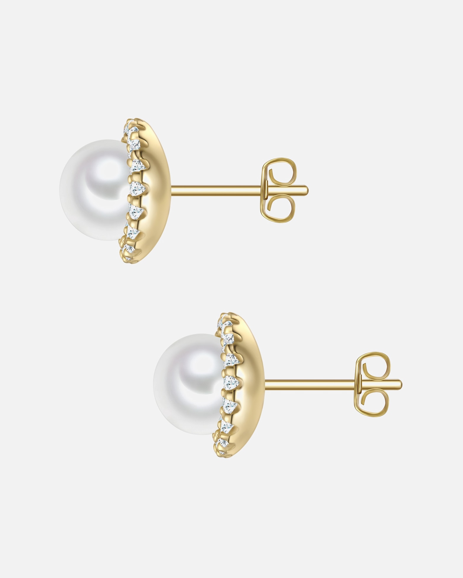 Kolczyki dla Kobieta Rafaela Donata Kolczyki z Srebra Sterling w zlocie z cyrkonia i perla muszlowa 8,7 mm