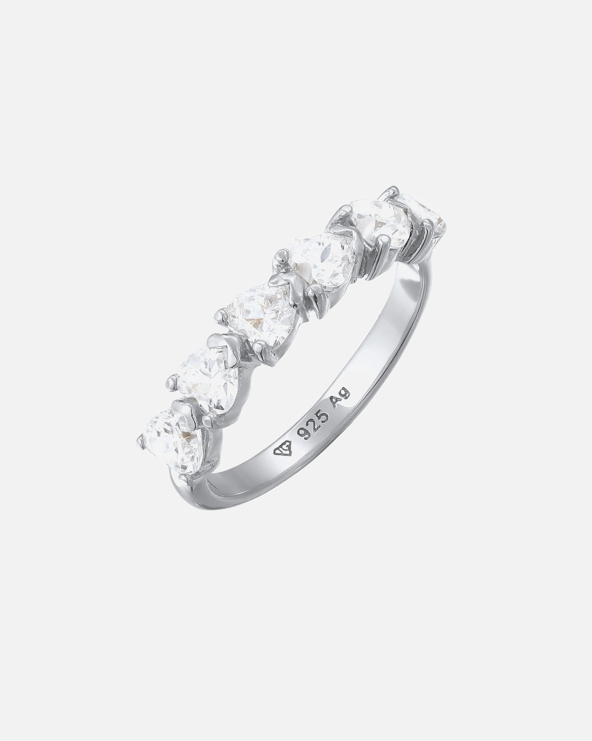 Pierścionek dla Kobieta Elli Pierścionek z Kamieniami Damskie Serce Cyrkonia Biały 925 Sterling Silver Walentynkowy 58