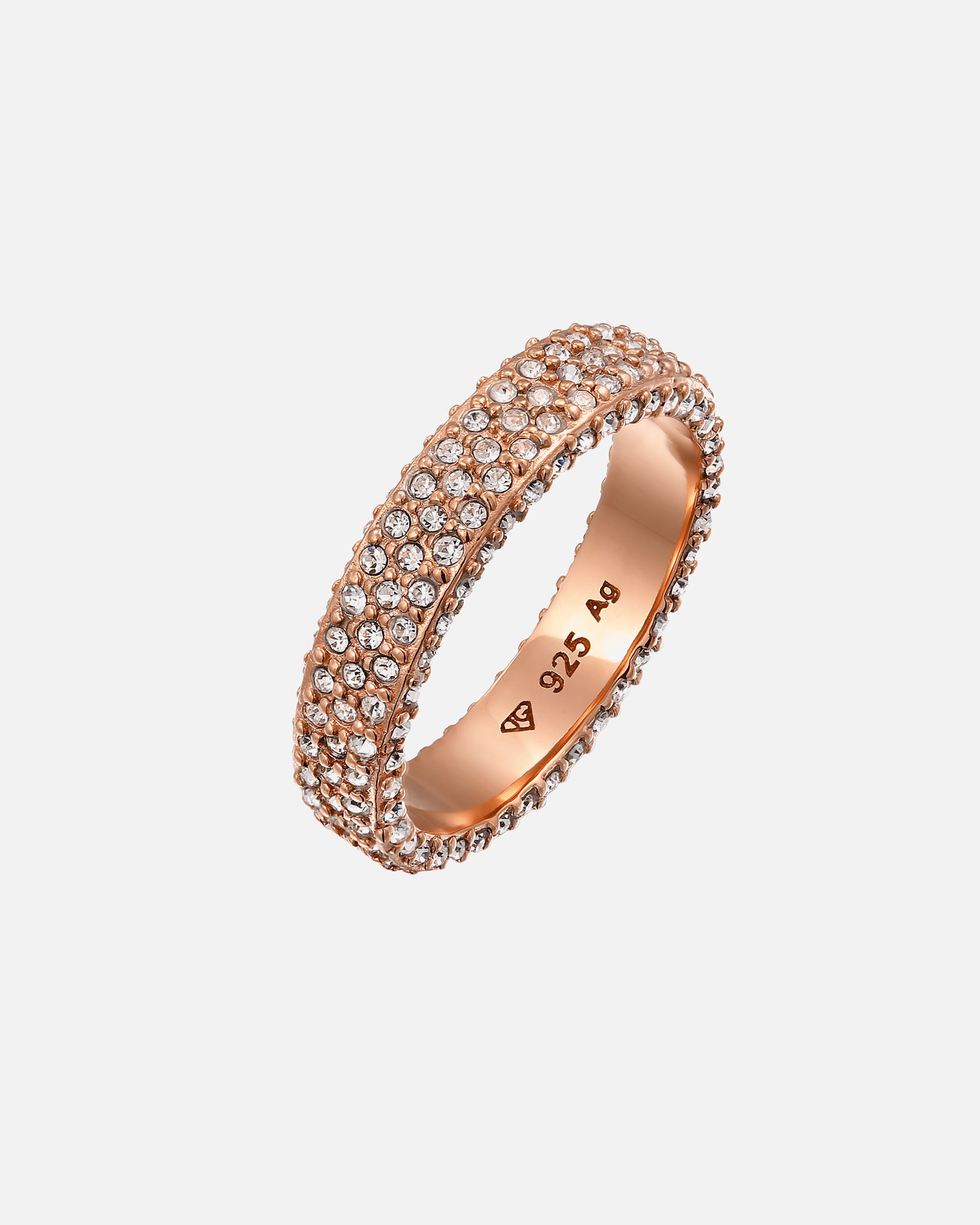 Pierścionek dla Kobieta Elli Elli Pierścionek z Kamieniami Damski Memoire Szklane Kryształy Xilion Szlif Biały Srebro 925 Sterling Silver 54
