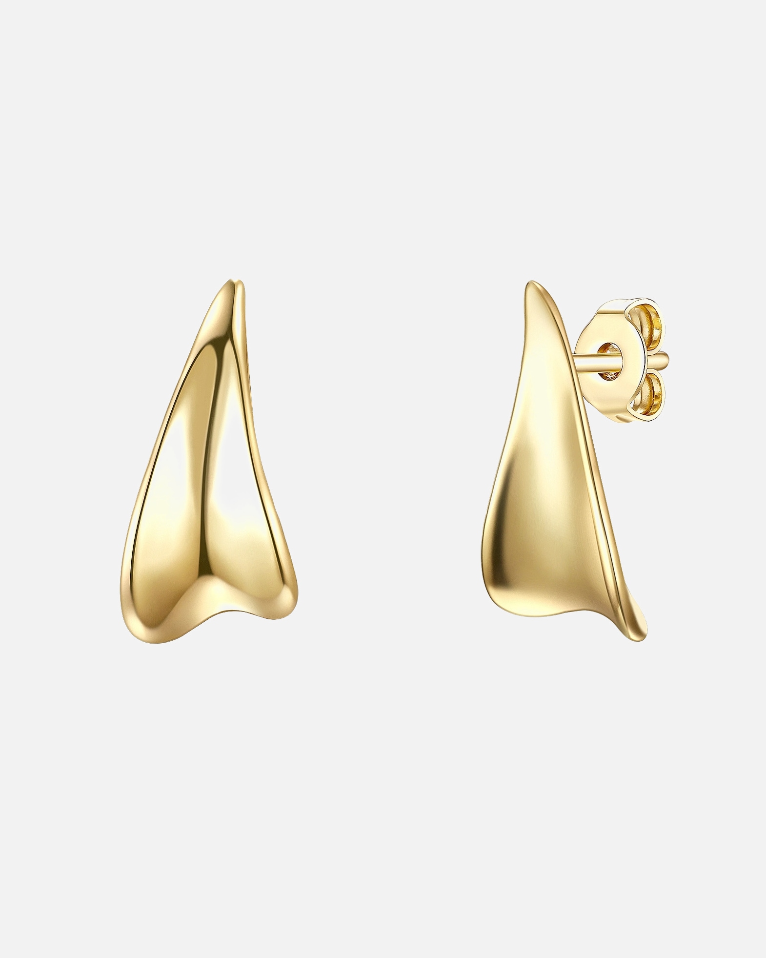 Kolczyki dla Kobieta Srebrne kolczyki sztyfty srebro wysokiej próby żółte złoto 16,8 mm