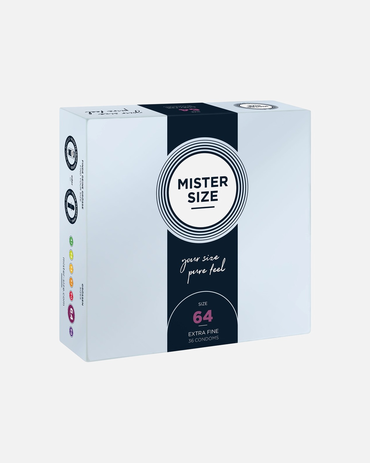 Prezerwatywa dla Mężczyzna Mister Size Pure Feel 64 mm - Size 2XL 36 szt.