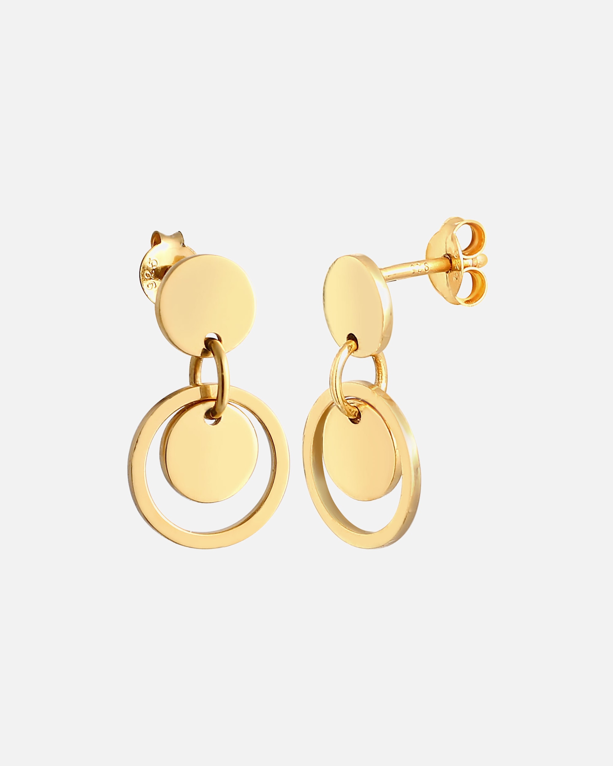 Kolczyki dla Kobieta Elli Damskie Koło Geo Trend Boho Look w pozłącanym srebrze próby 925 Sterling Silver goldfarben